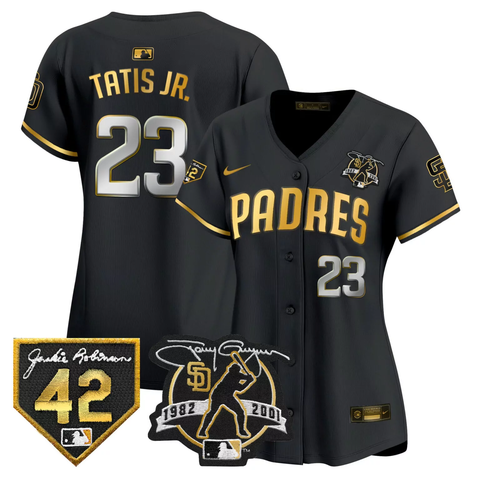Customizable Black gold fernando tatis jr san diego padres 2024 spring training patch jersey all stitched 3574