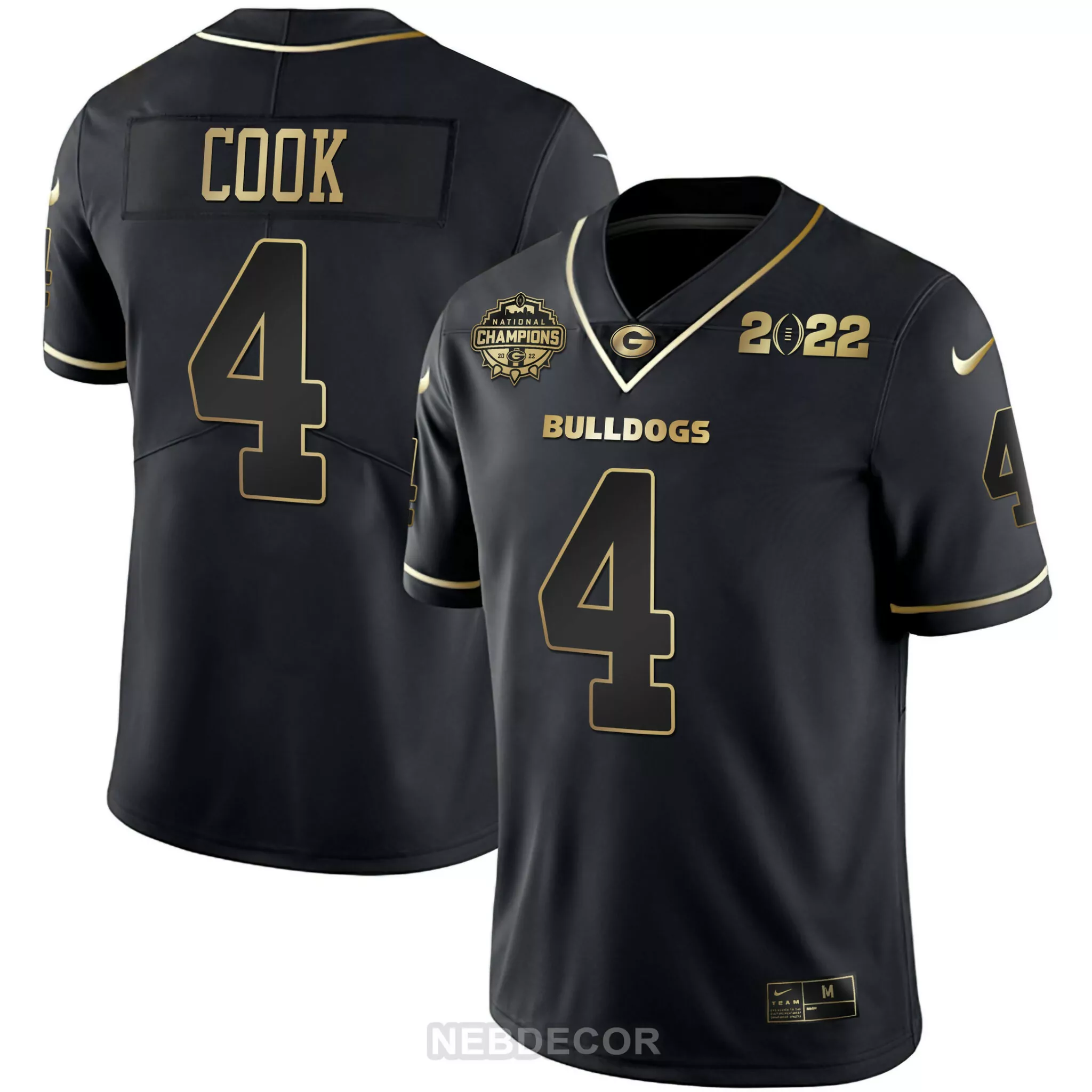 Customizable Black gold james cook georgia bulldogs cfp national champions jersey all stitched 4825