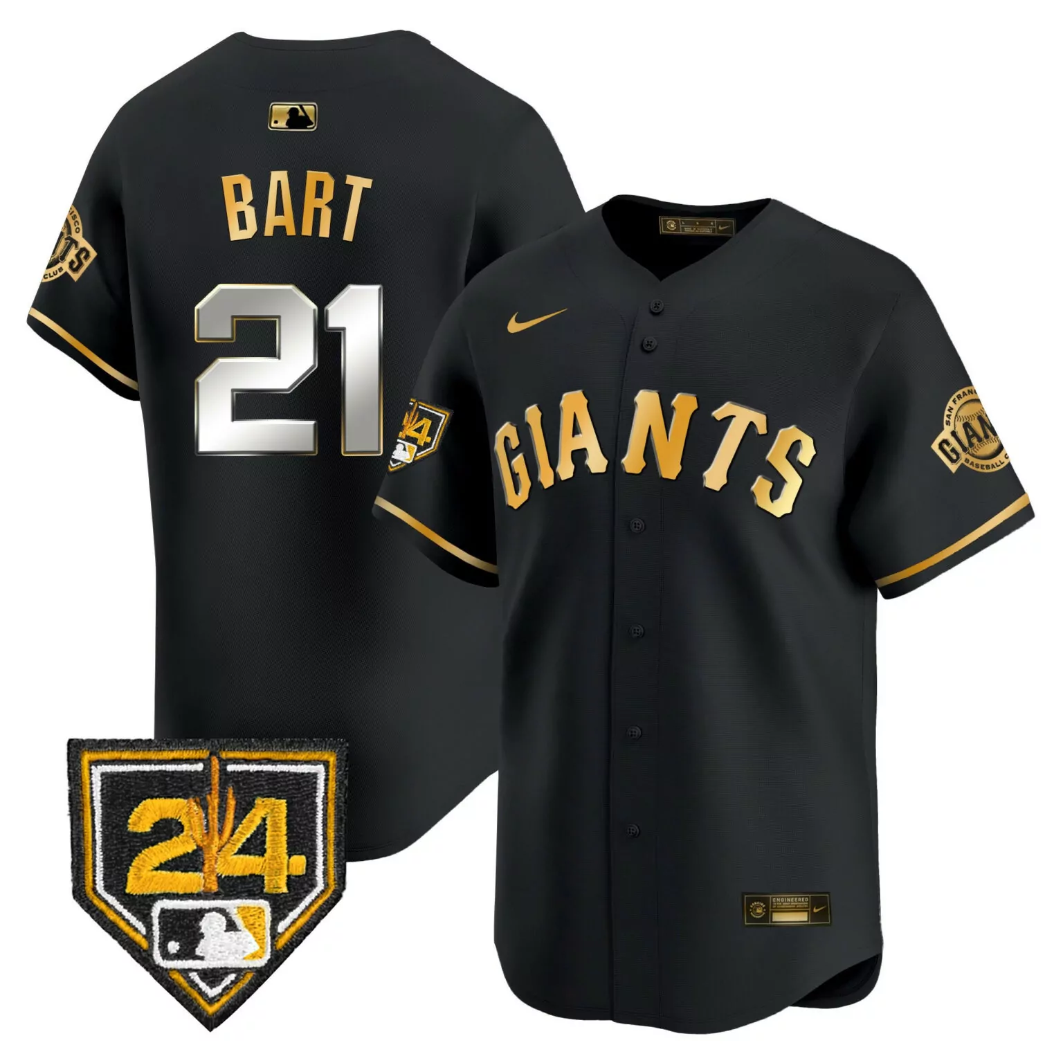 Customizable Black alternate darren waller san francisco giants est 1925 patch jersey all stitched 5235