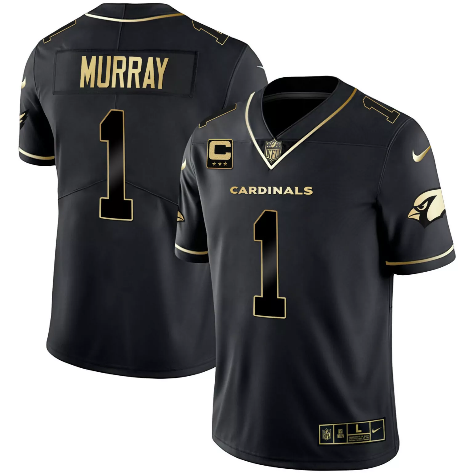 Customizable Black gold kyler murray arizona cardinals black gold white gold jersey all stitched 9924