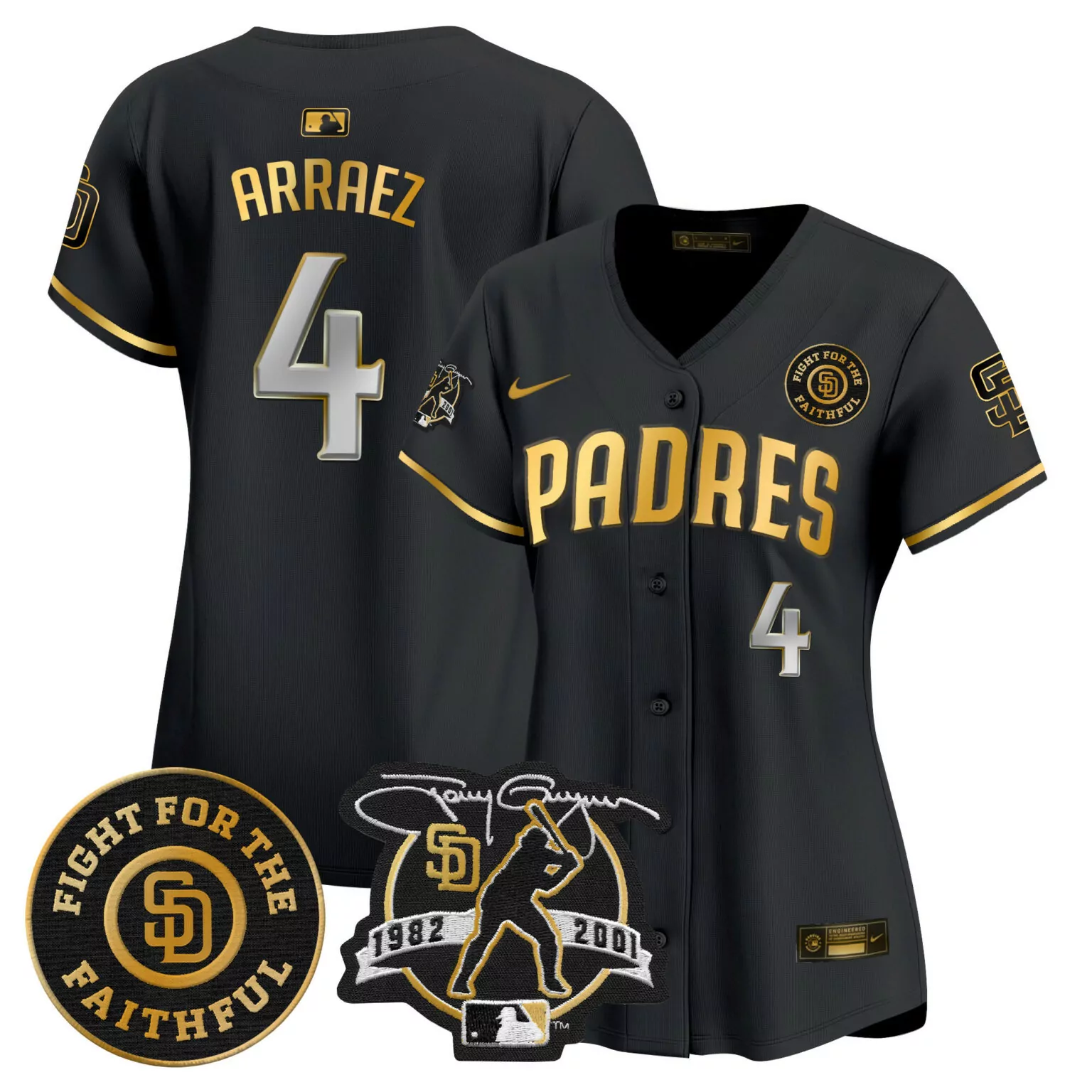 Personalized Black gold joe musgrove san diego padres tony gwynn petco park 20th patch jersey all stitched 6118