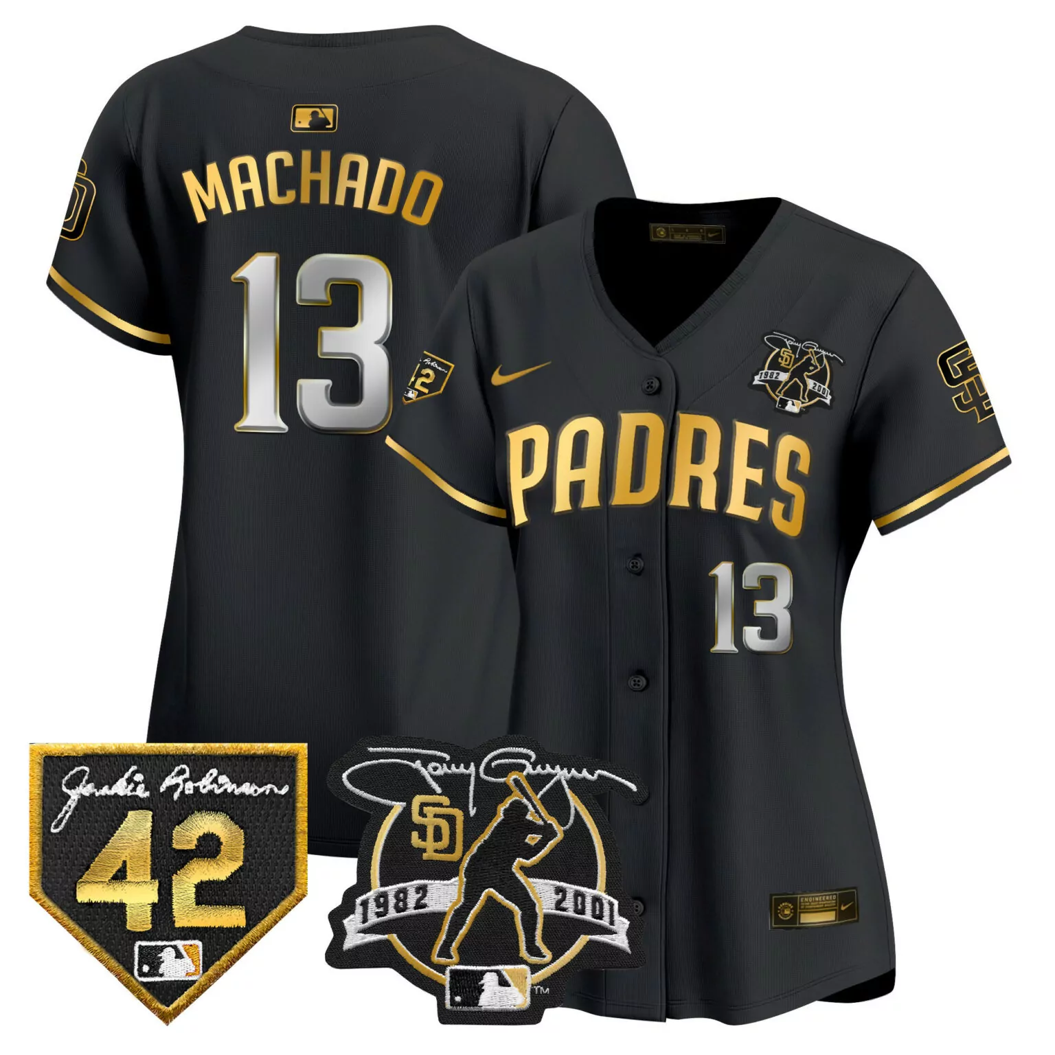 Personalized Black gold manny machado san diego padres 2024 for peter robinson patch jersey all stitched 8237