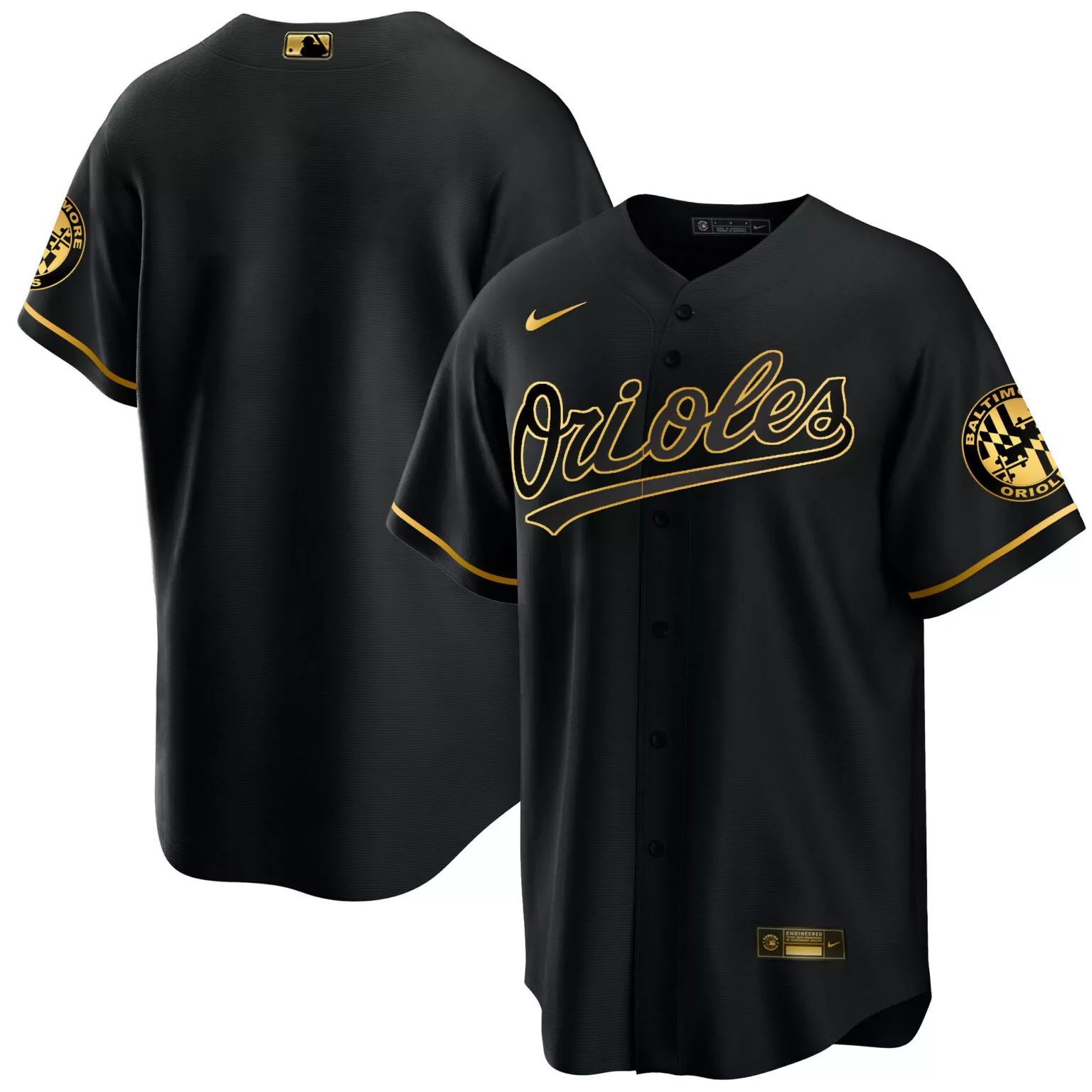 Personalized Black gold team baltimore orioles 2023 special gold cool jersey all stitched 9474