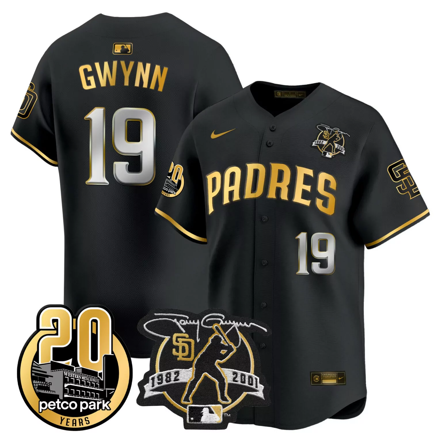 Personalized Black gold tony gwynn san diego padres 2024 world tour seoul series patch jersey all stitched 6844