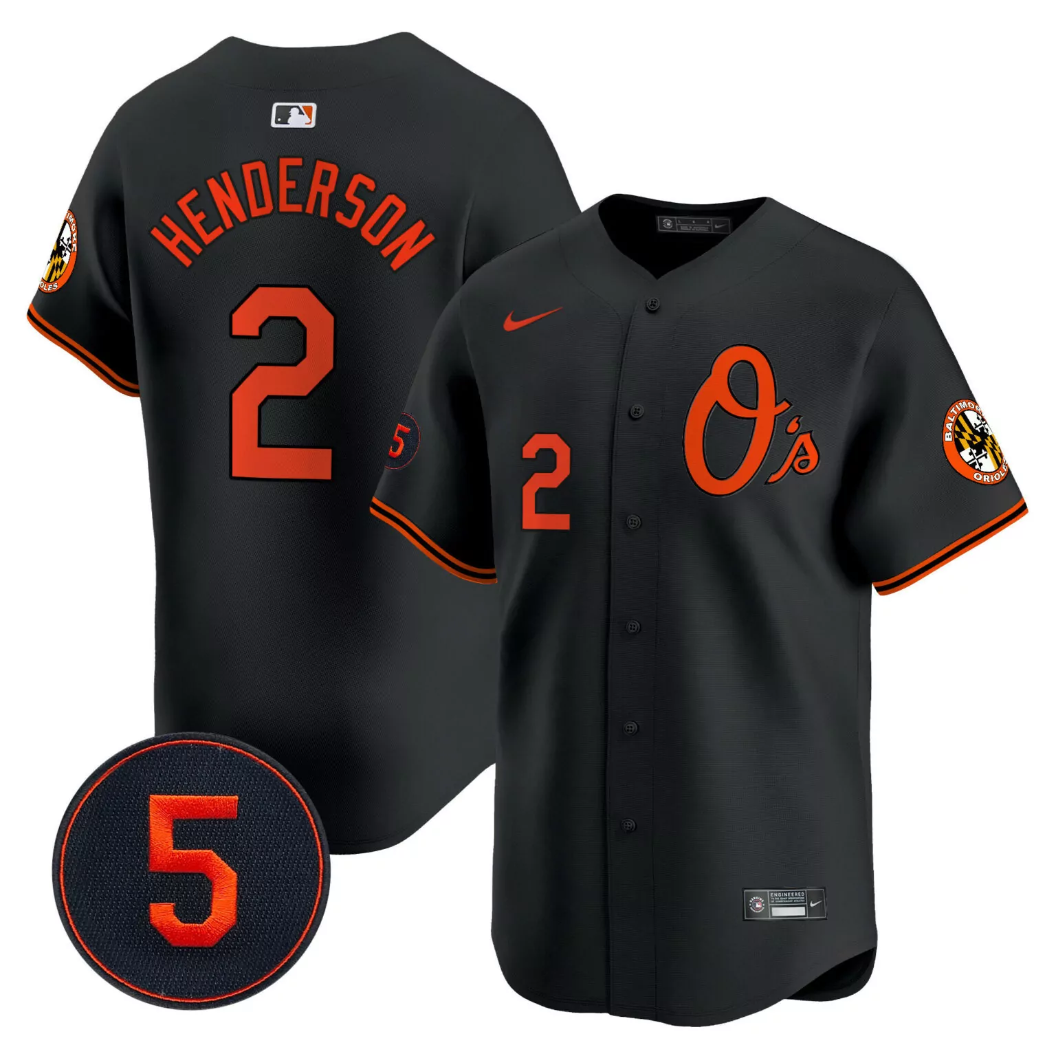Custom Black gunnar henderson baltimore orioles robinson patch jersey v4 all stitched 7091