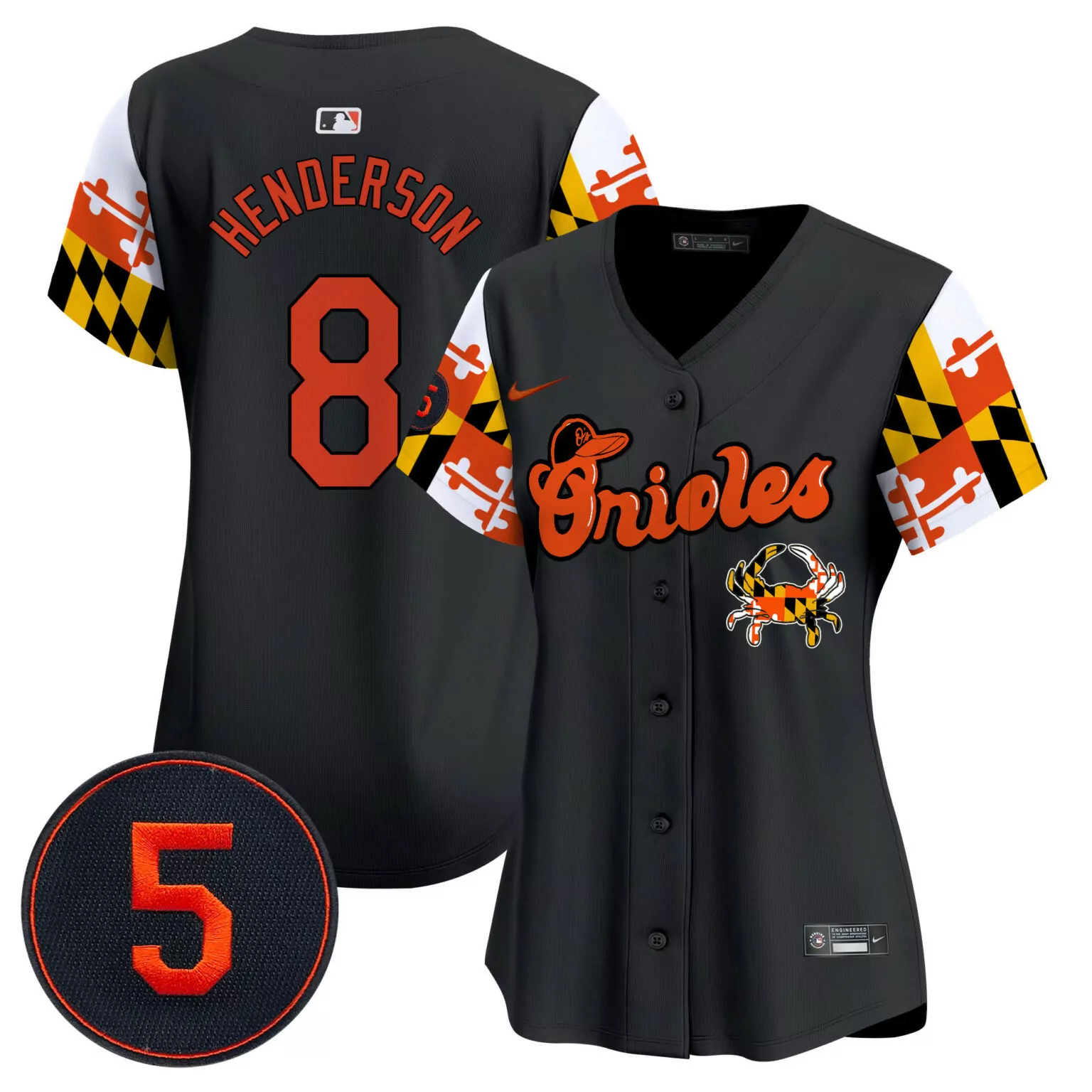 Customizable Black gunnar henderson baltimore orioles robinson patch jersey v7 all stitched 4739