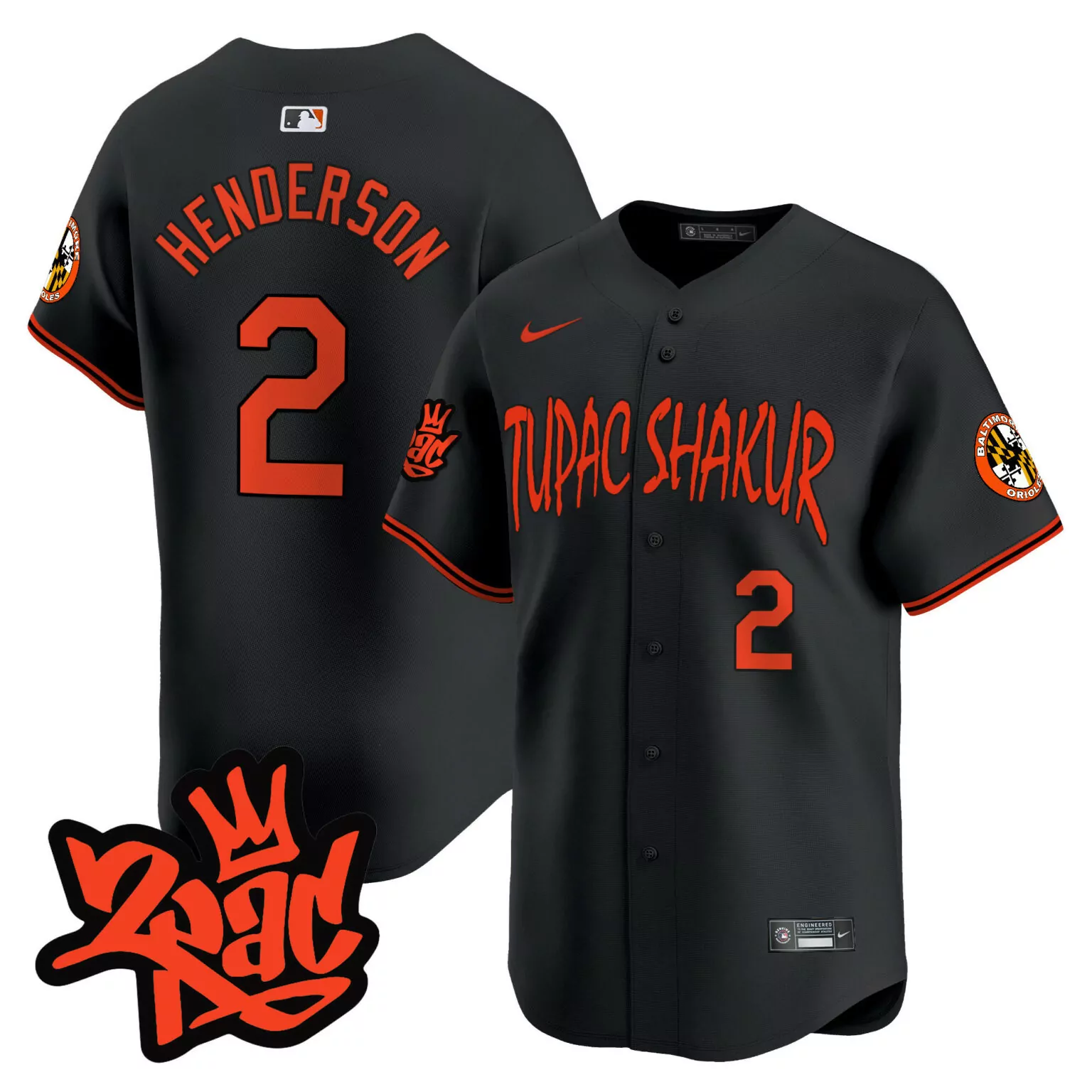 Personalized Black gunnar henderson baltimore orioles tupac shakur jersey all stitched 2508