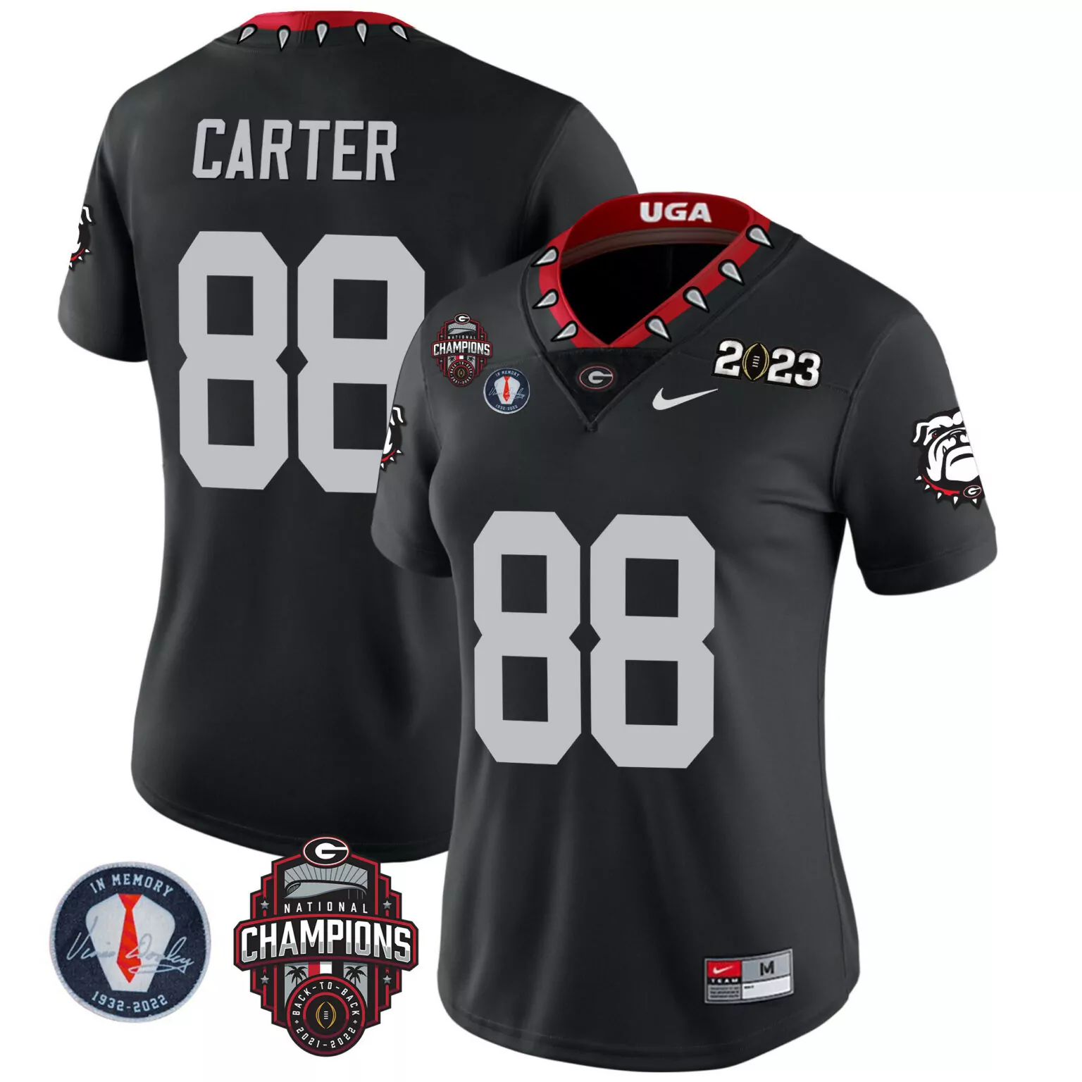 Personalized Black jalen carter georgia bulldogs 2023 vince dooley patch alternate jersey all stitched 2397