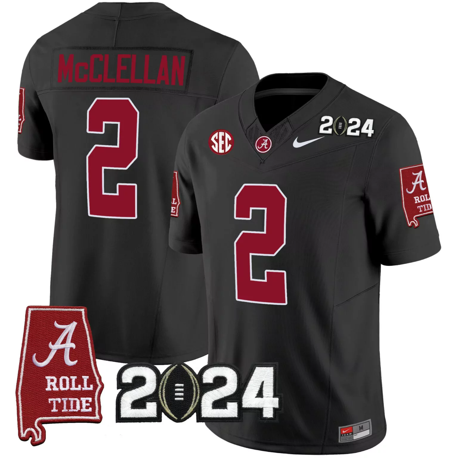 Personalized Black jase mcclellan alabama crimson tide 2024 jersey all stitched 7678