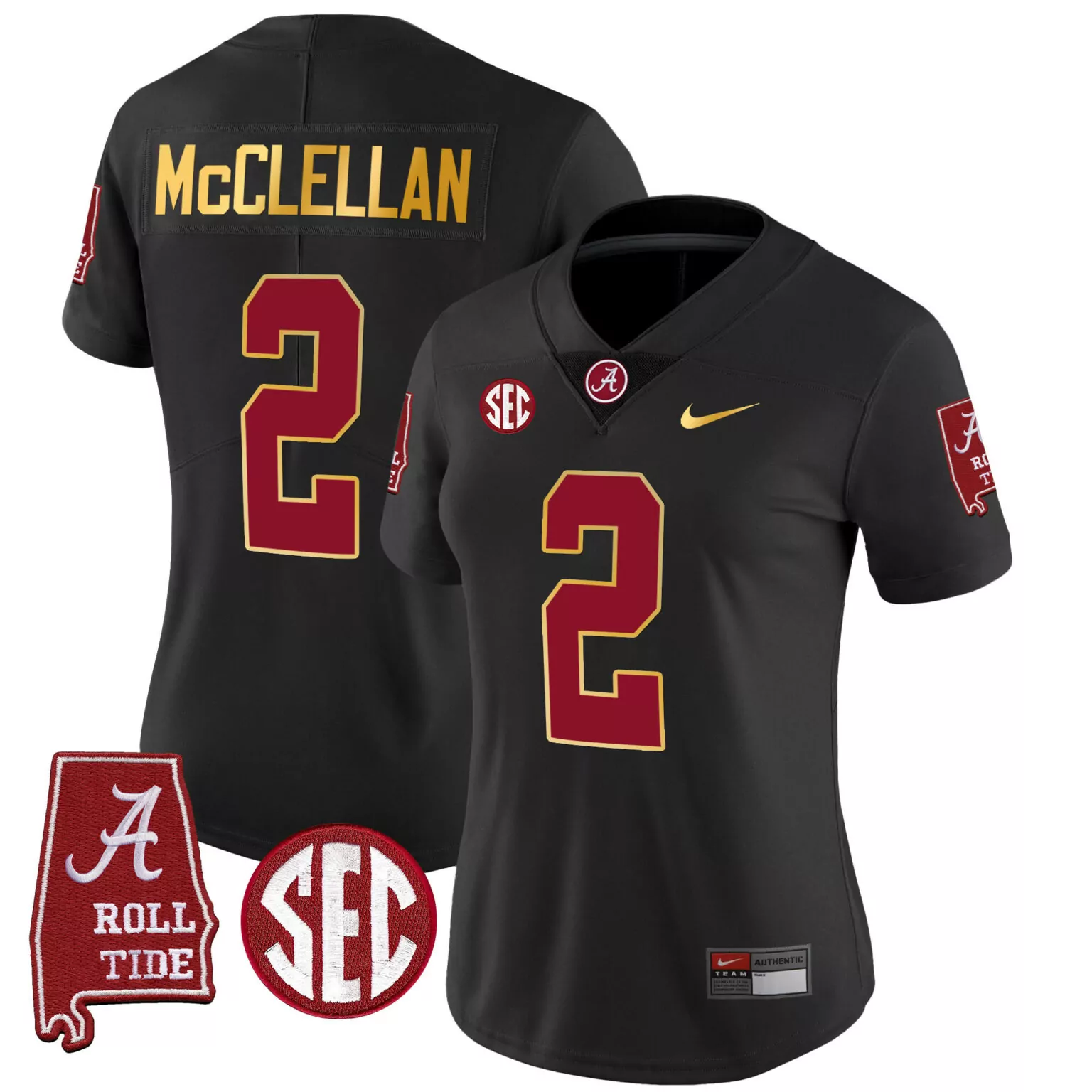 Customizable Black jase mcclellan alabama crimson tide gold trim jersey alabama map all stitched 5858