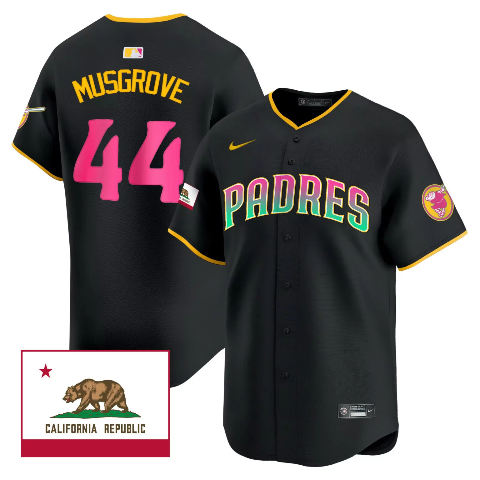 Customizable Black joe musgrove san diego padres 2024 san diego city style jersey v2 all stitched 3080