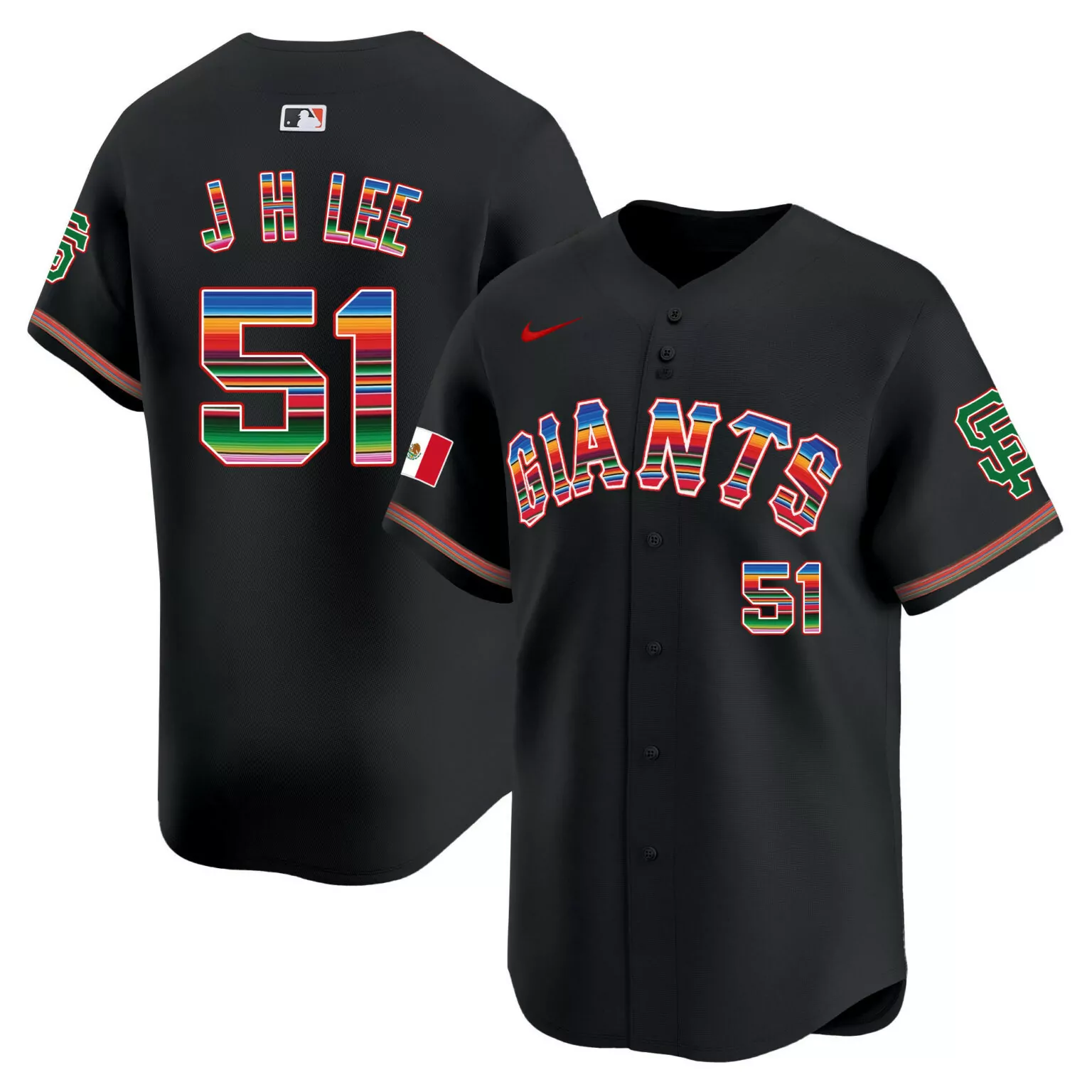Personalized Black jung hoo lee san francisco giants mexico jersey all stitched 5606
