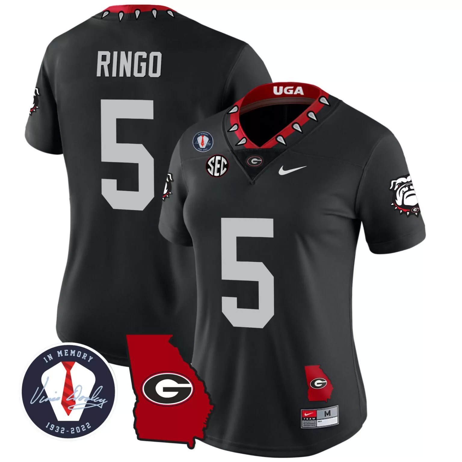 Custom Black kelee ringo georgia bulldogs 2023 jersey georgia map all stitched 2569