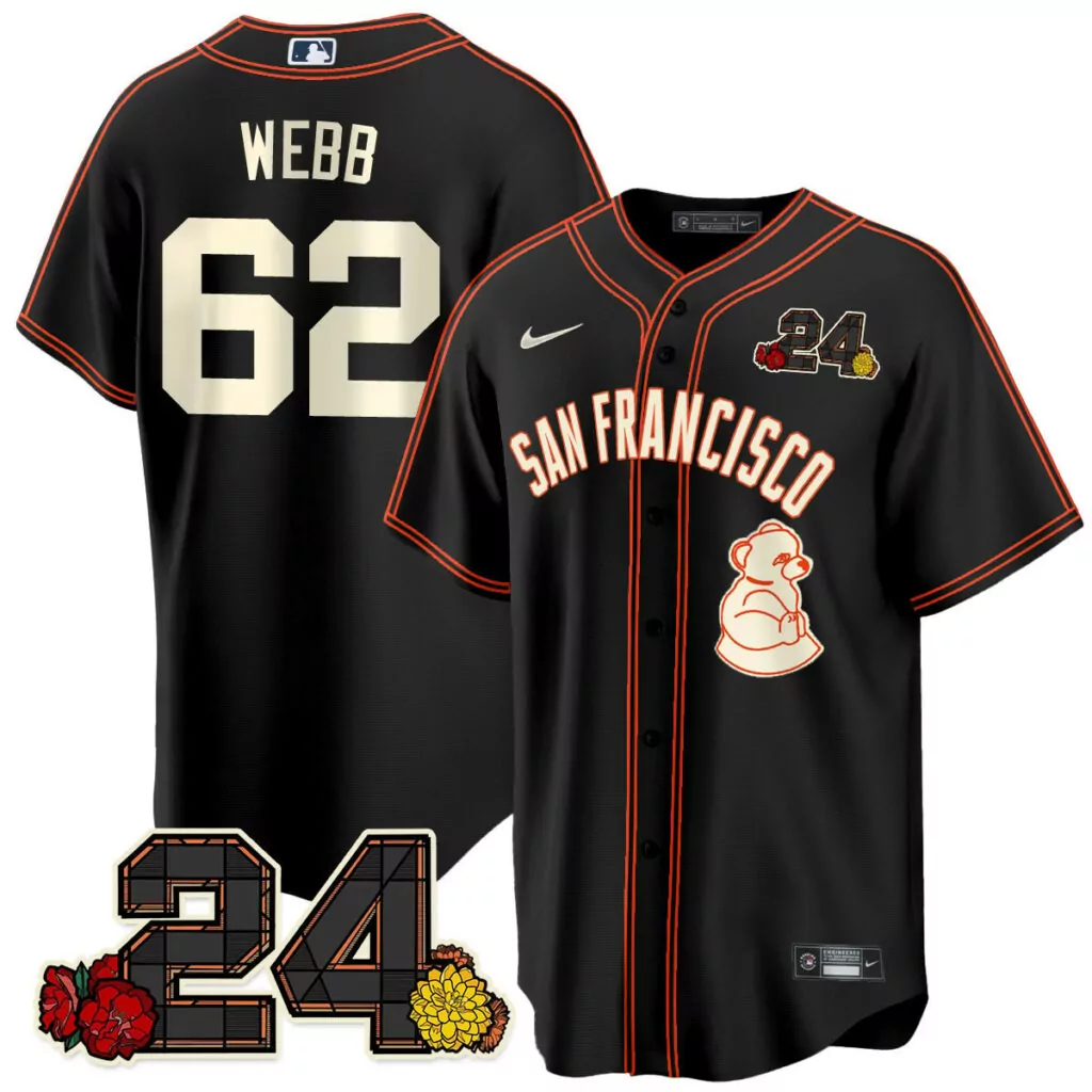 Customizable Black gold logan webb san francisco giants 2024 spring training jersey all stitched 3984