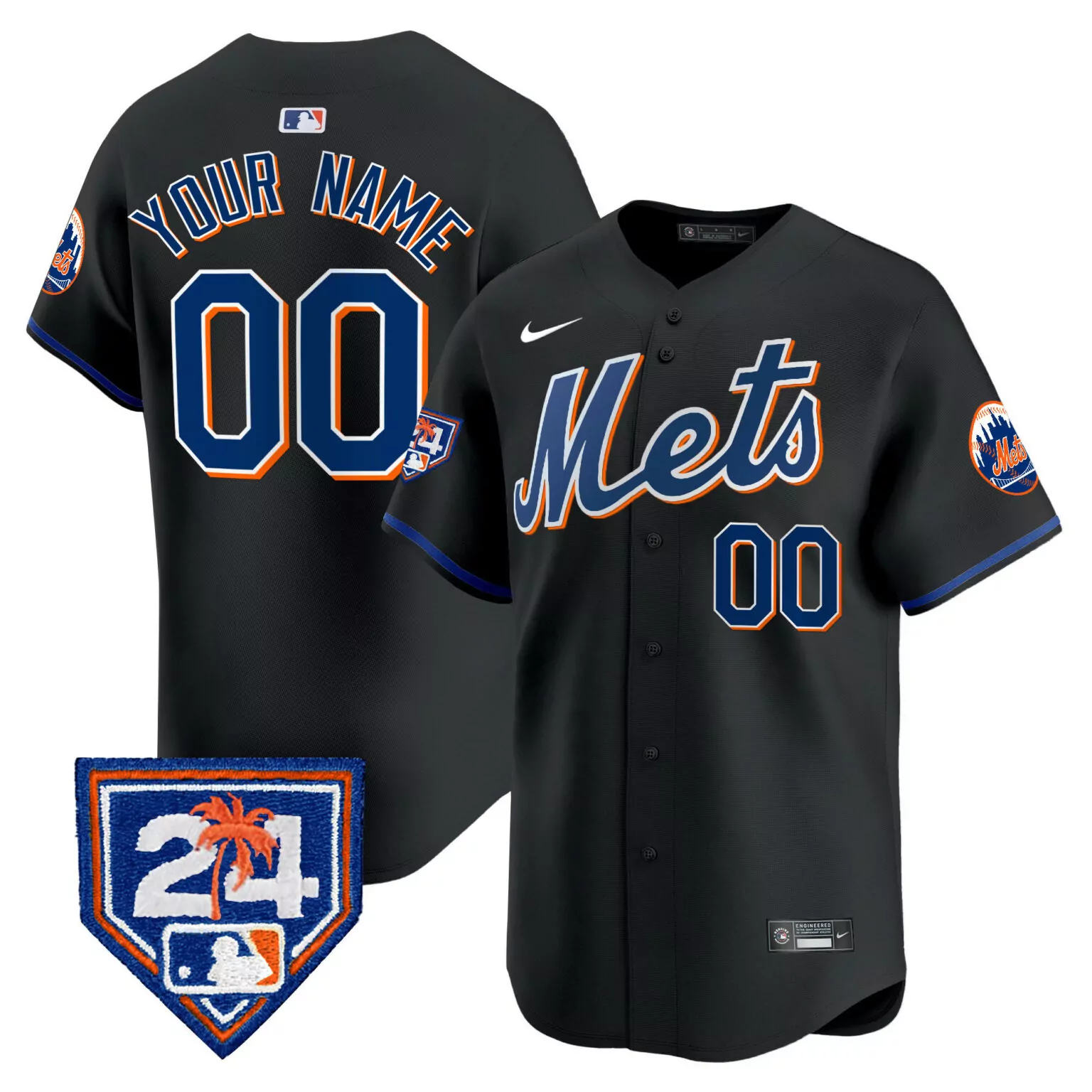 Custom Black new york mets 2024 spring training vapor custom jersey v2 all stitched 4537