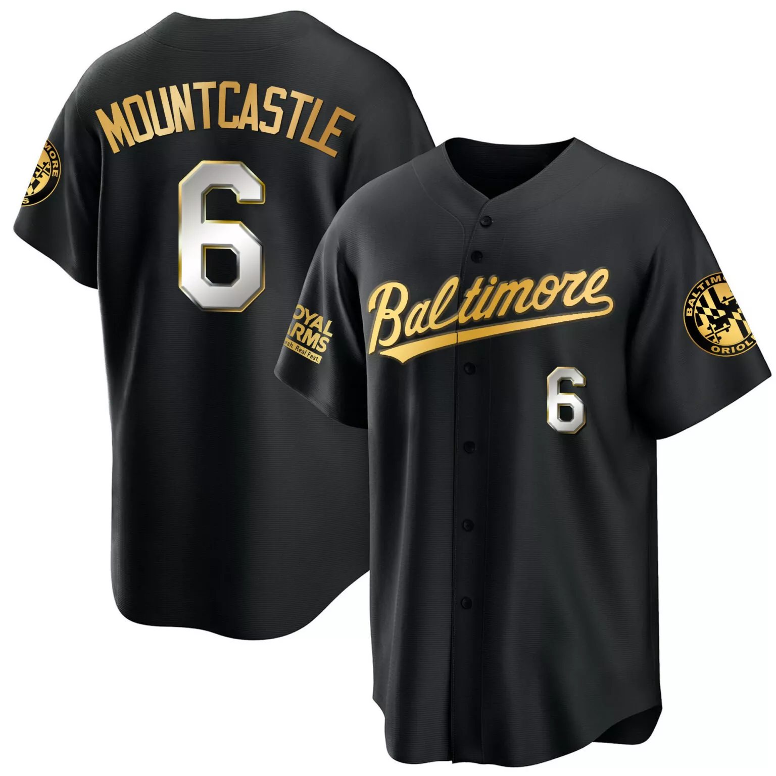 Customizable Black ryan mountcastle baltimore orioles 2023 gold cool jersey all stitched 4237