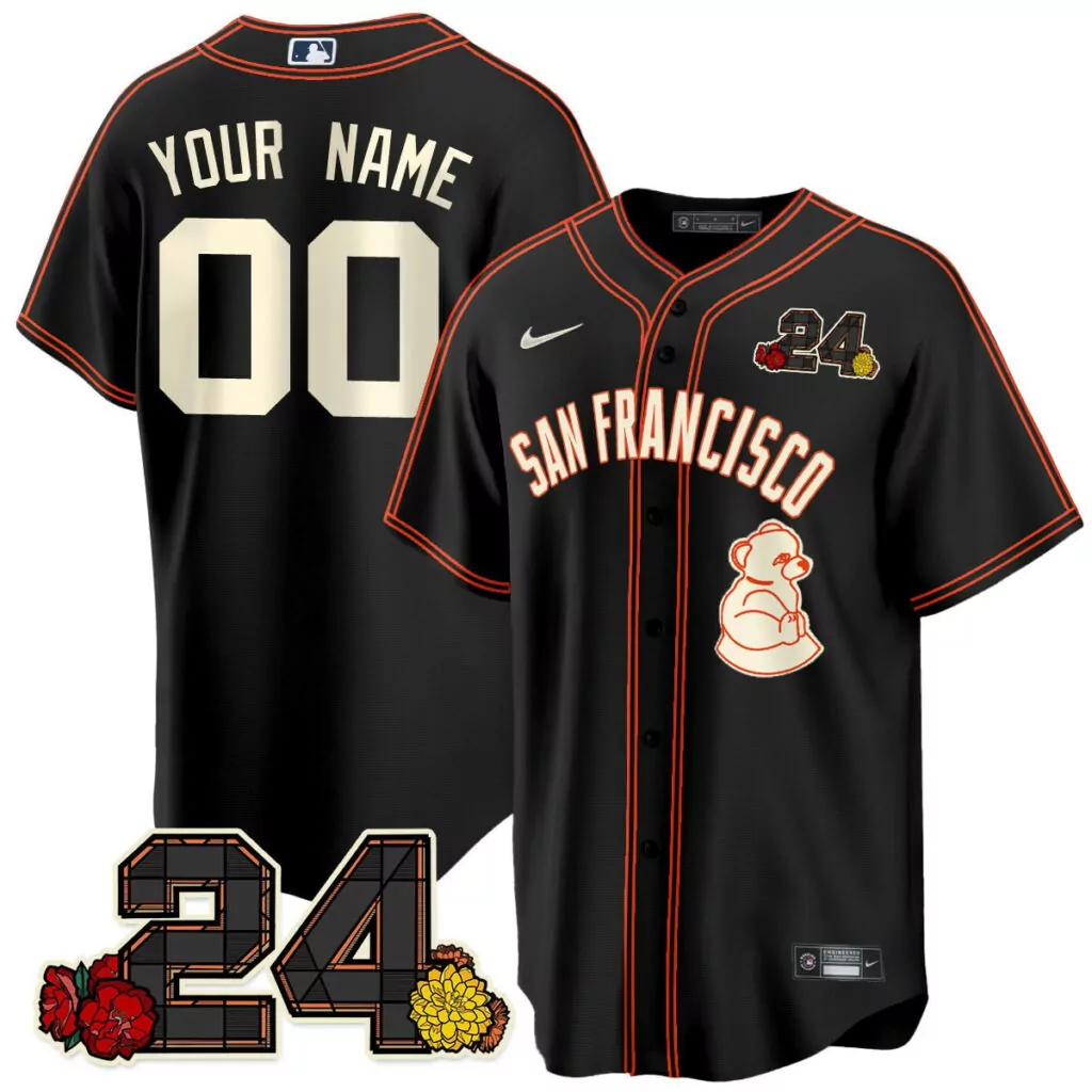 Customizable Black gold san francisco giants 2024 willie mays patch vapor custom jersey v5 all stitched 5028