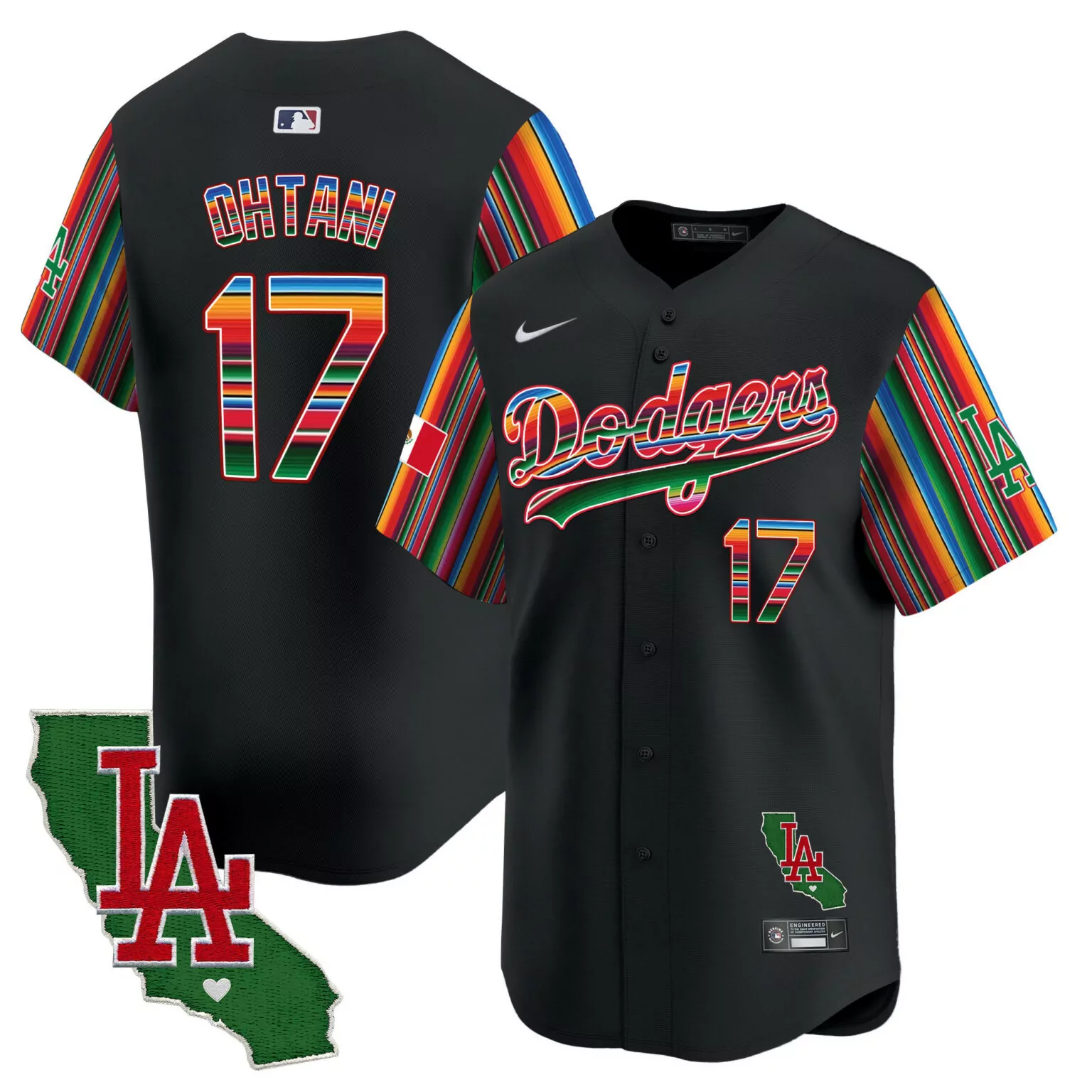 Customizable Black shohei ohtani los angeles dodgers mexico california patch jersey v5 all stitched 2231