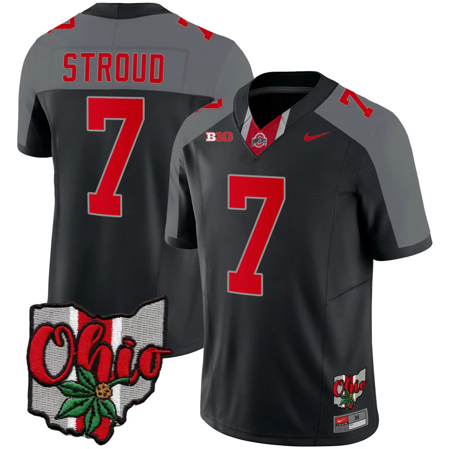 Personalized Black special c j stroud ohio state buckeyes 2023 gray alternate jersey v2 stitched 5203