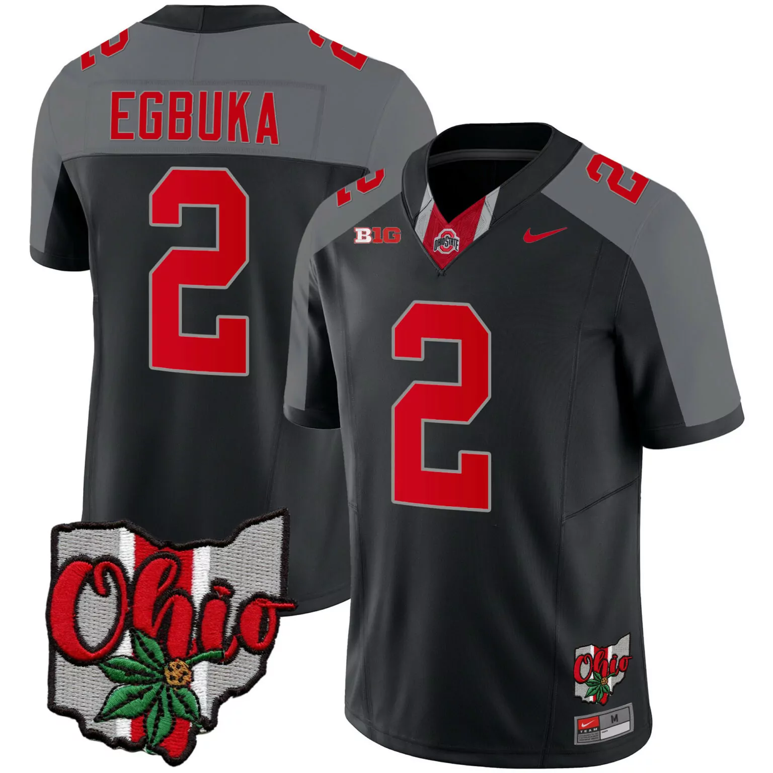 Custom Black special emeka egbuka ohio state buckeyes 2023 gray alternate jersey v2 stitched 2491