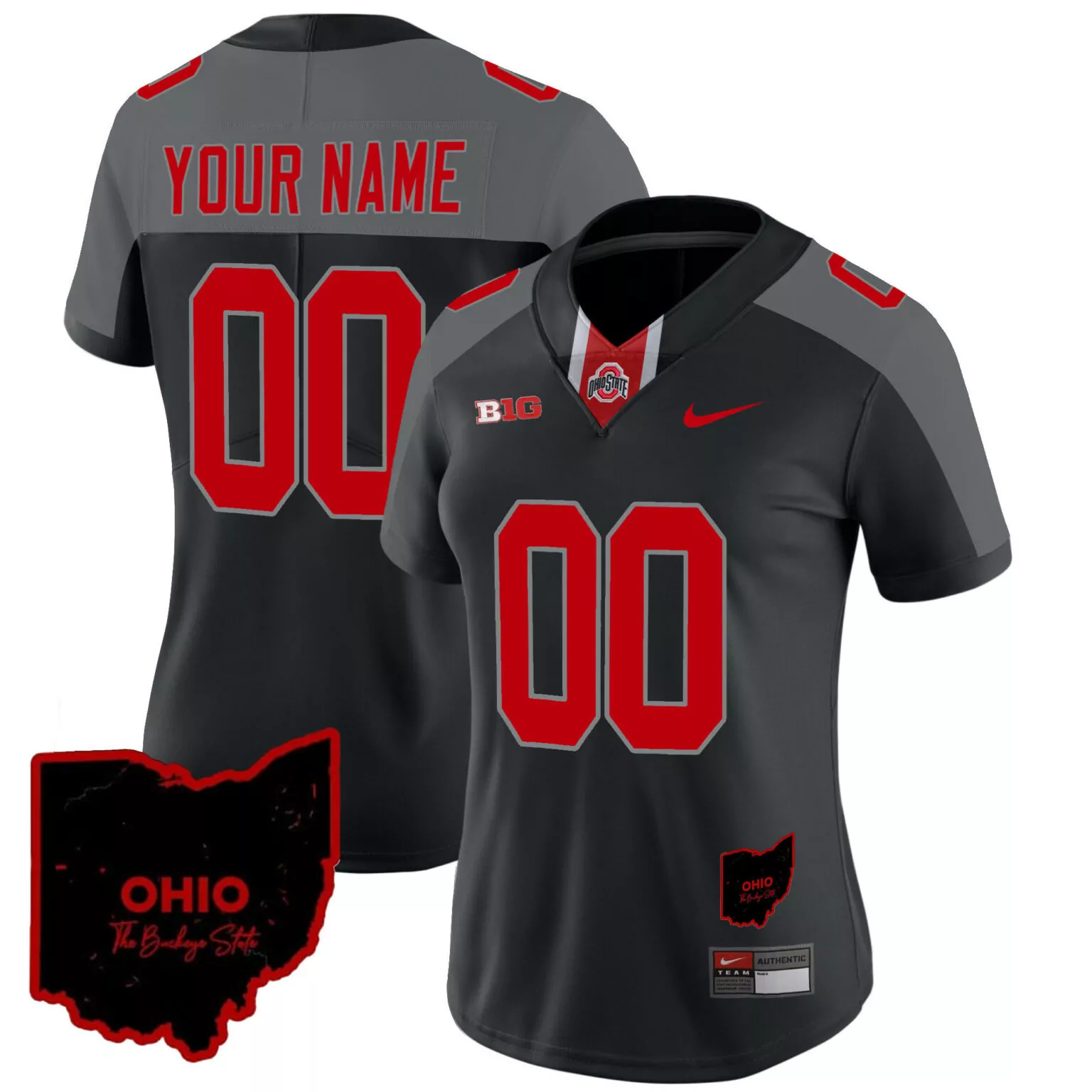 Custom Black special ohio state buckeyes 2023 gray alternate custom jersey stitched 2392