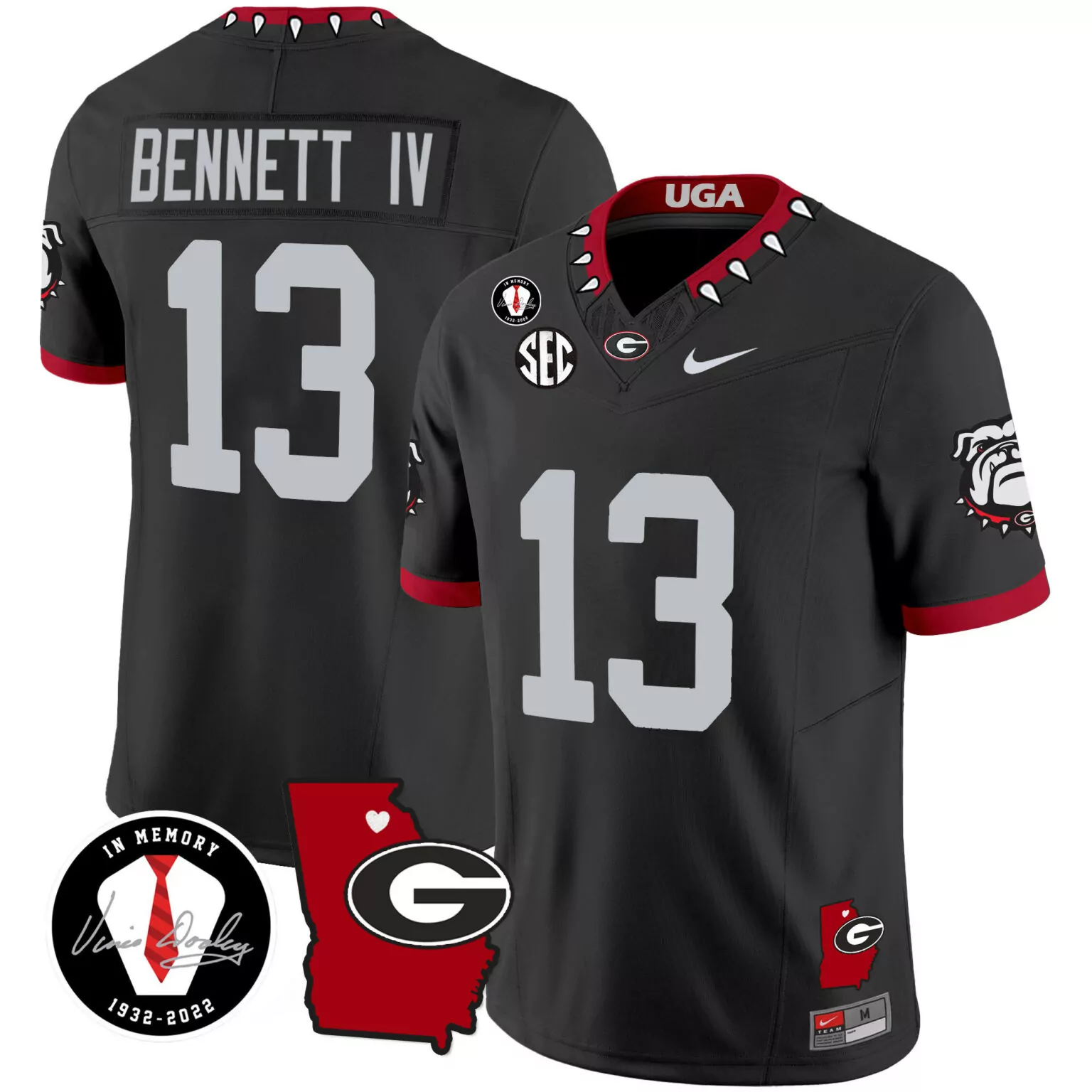 Personalized Black stetson bennett georgia bulldogs 2023 jersey v4 georgia map all stitched 7973