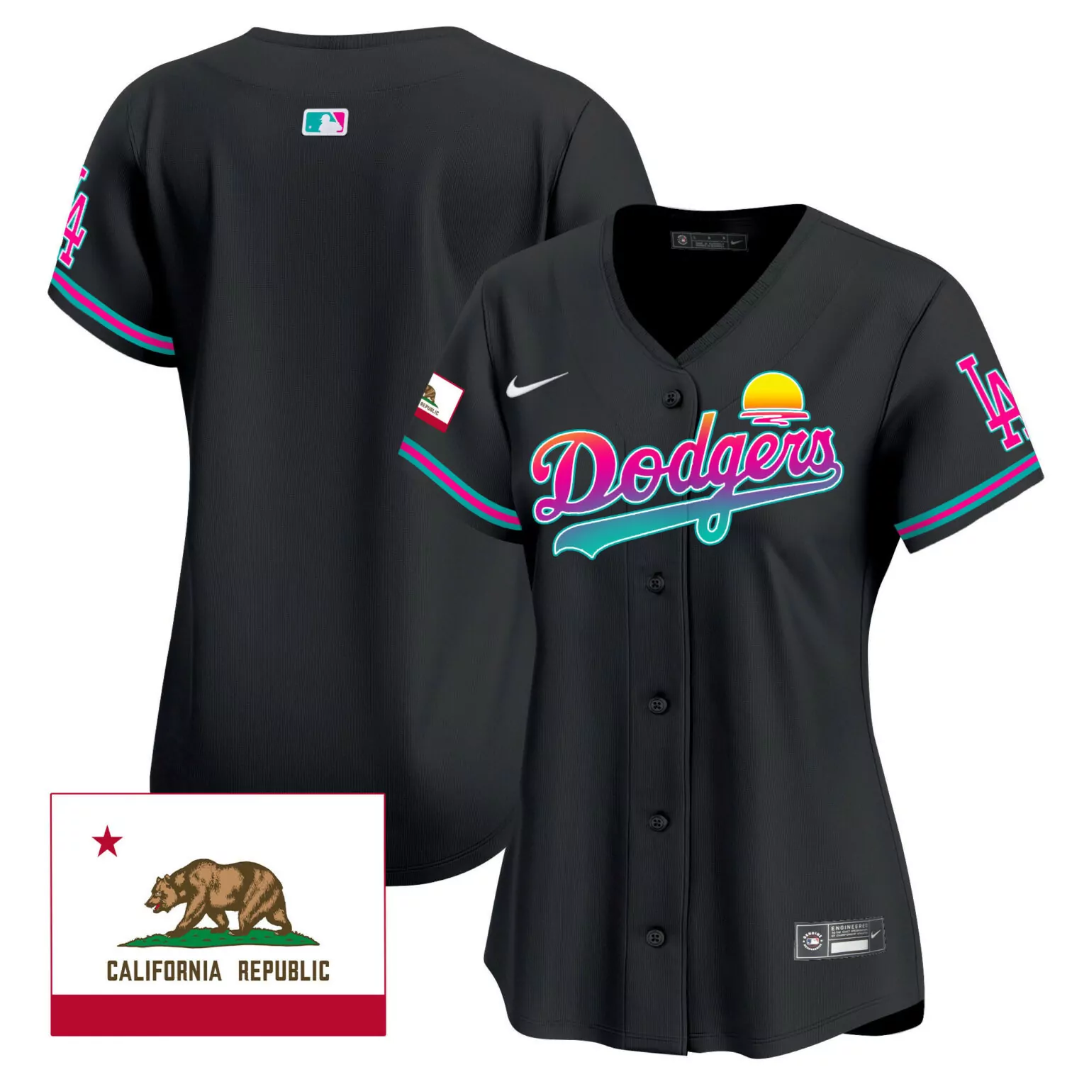 Personalized Black team los angeles dodgers 2024 los angeles city style jersey all stitched 4825