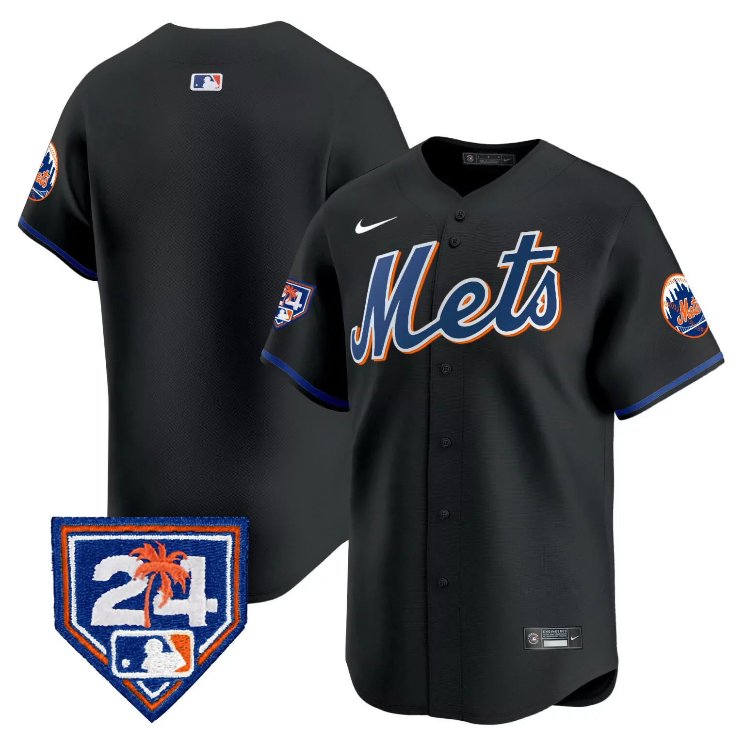 Personalized Black team new york mets 2024 spring training jersey v2 all stitched 1228