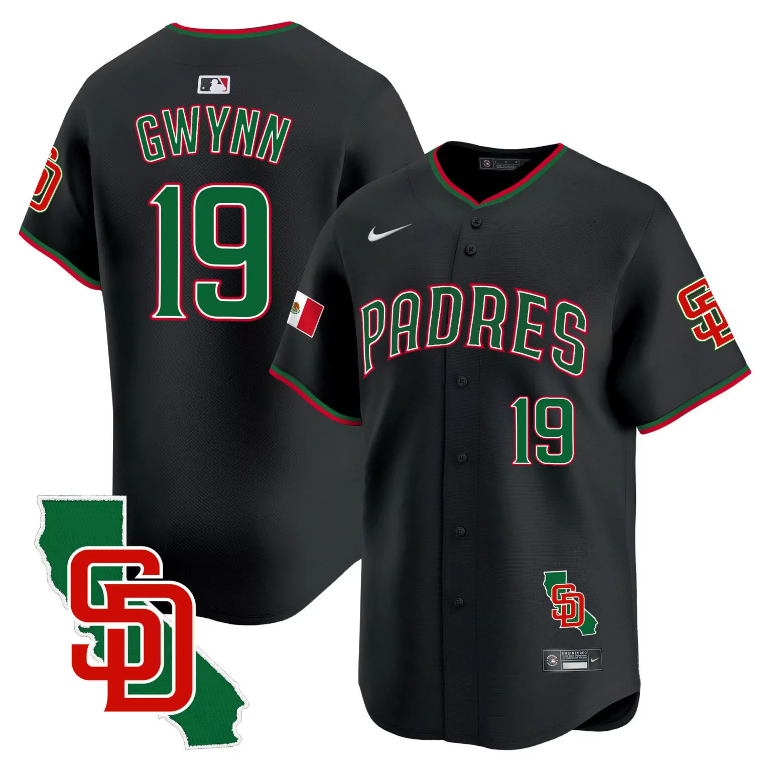 Personalized Black tony gwynn san diego padres mexico california patch jersey v5 all stitched 1050