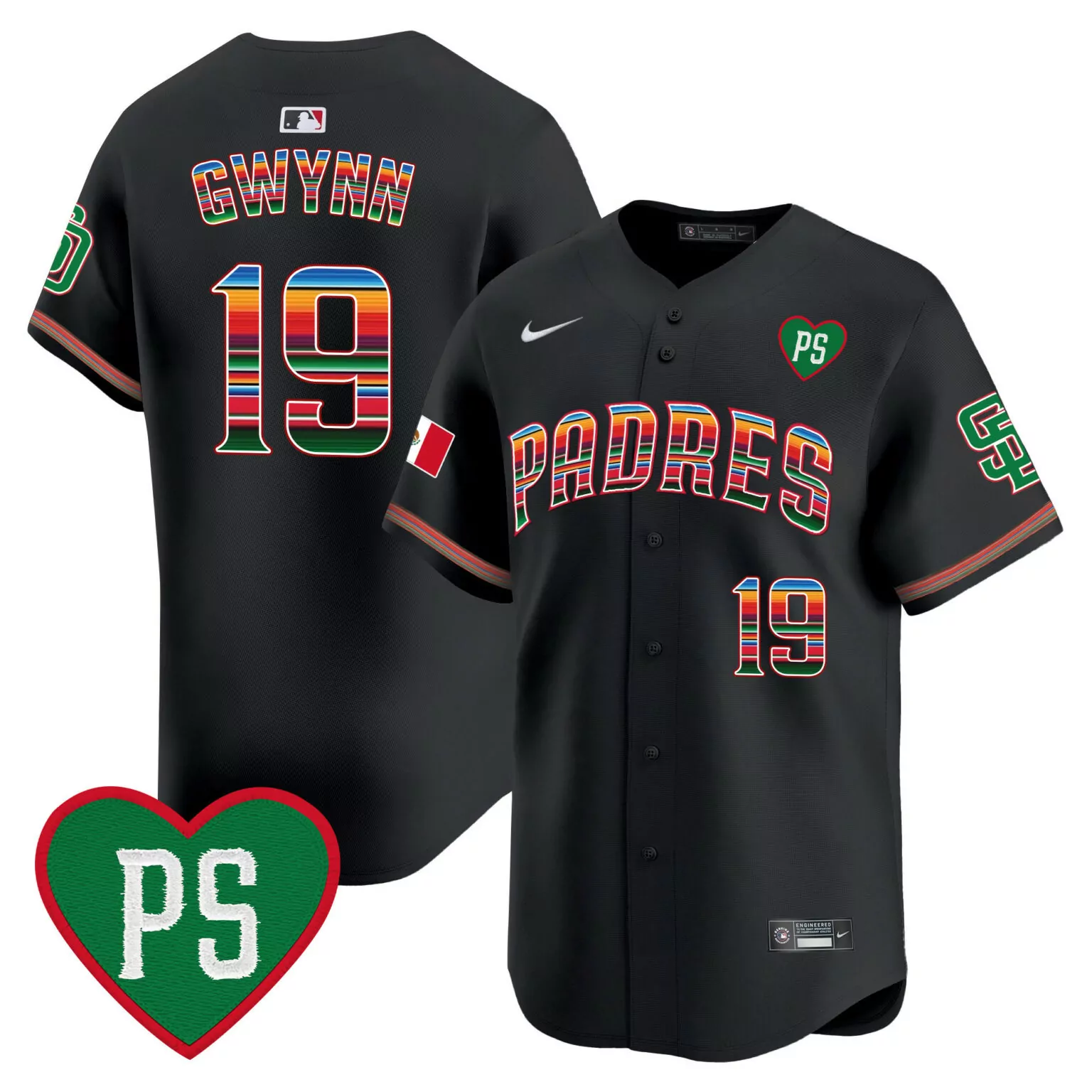Personalized Black tony gwynn san diego padres mexico california patch jersey v5 all stitched 1050