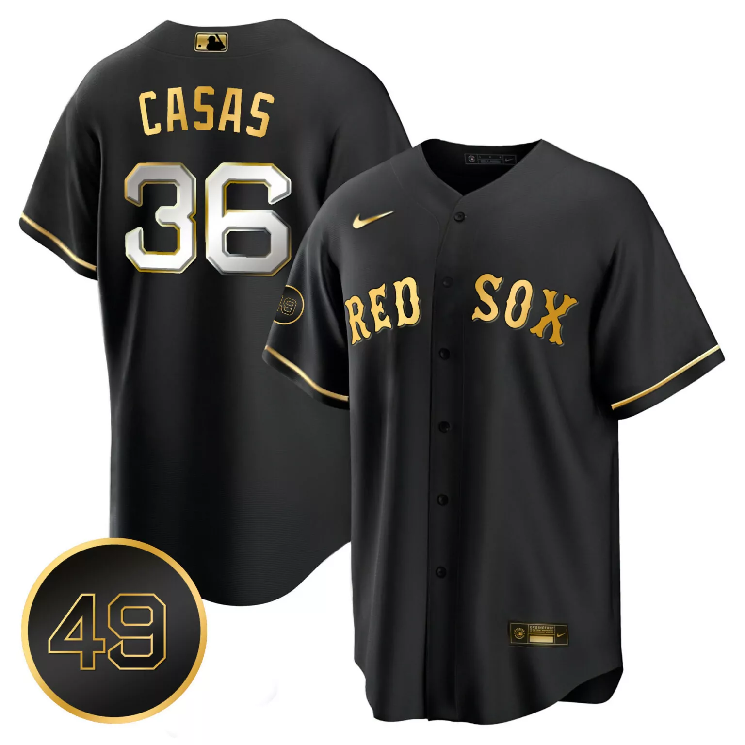 Customizable Black triston casas boston red sox 49 tim wakefield patch jersey all stitched 2635