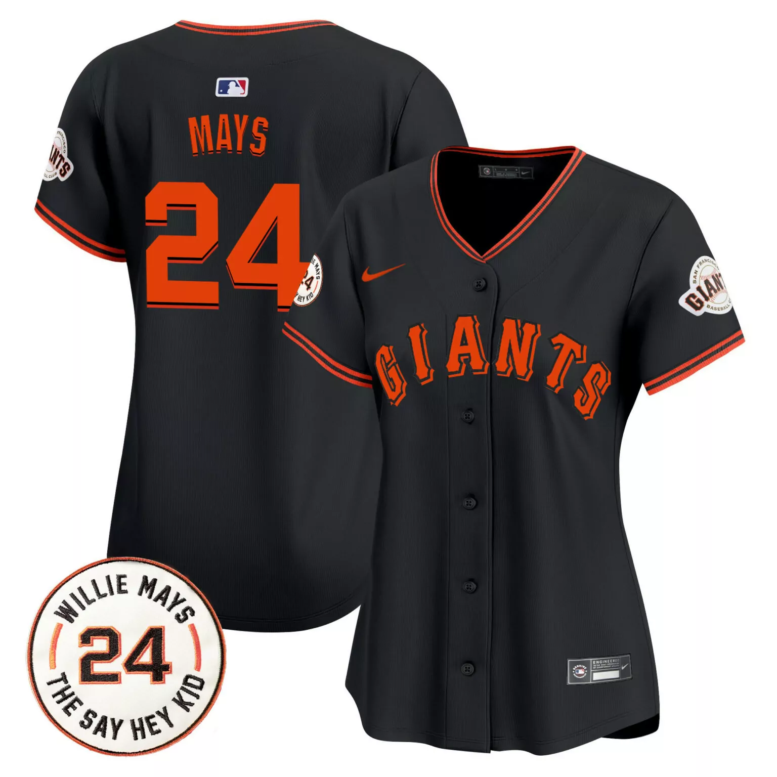 Custom Black thairo estrada san francisco giants 2024 willie mays patch jersey v6 all stitched 9725