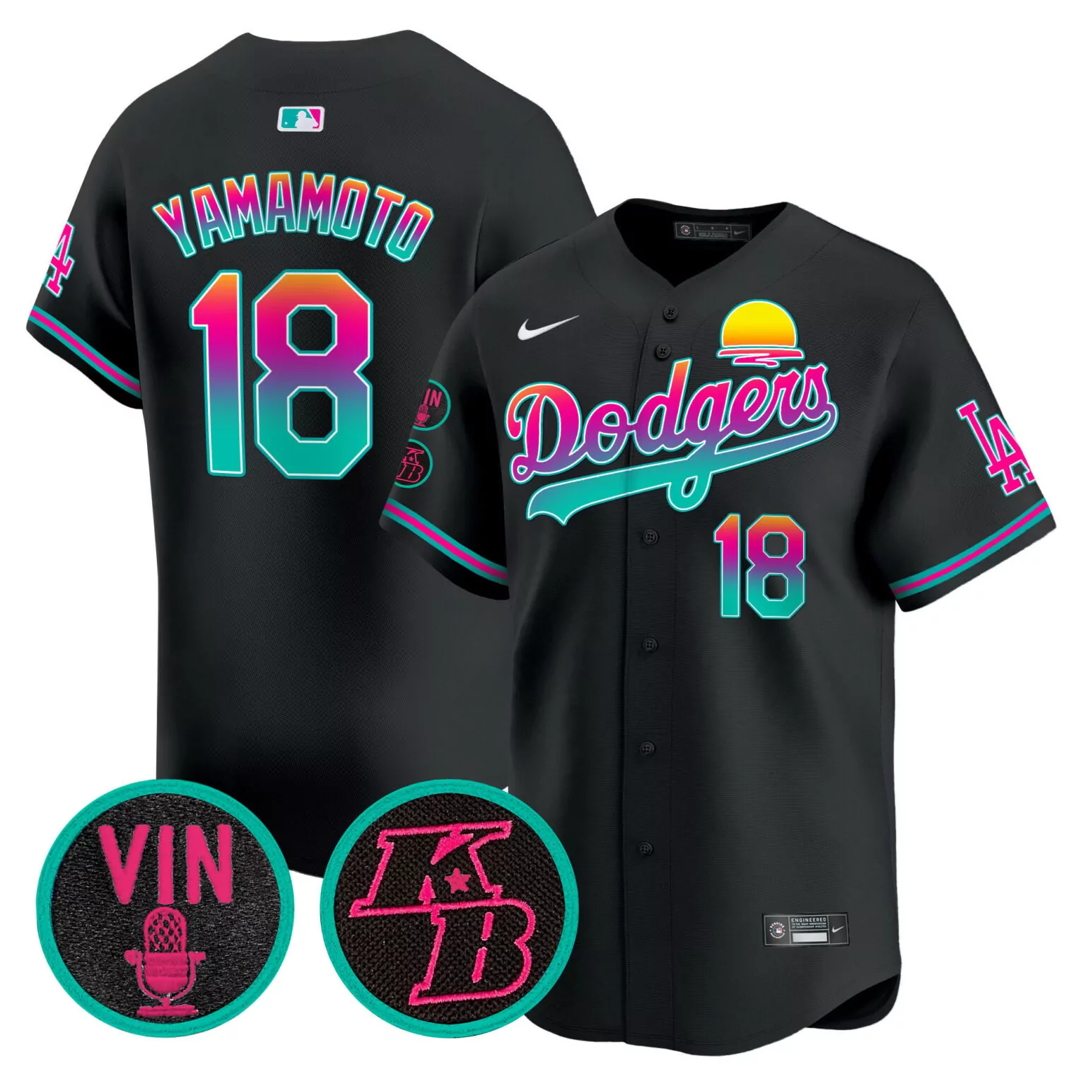 Customizable Black yamamoto los angeles dodgers 2024 los angeles city style jersey v2 all stitched 7832