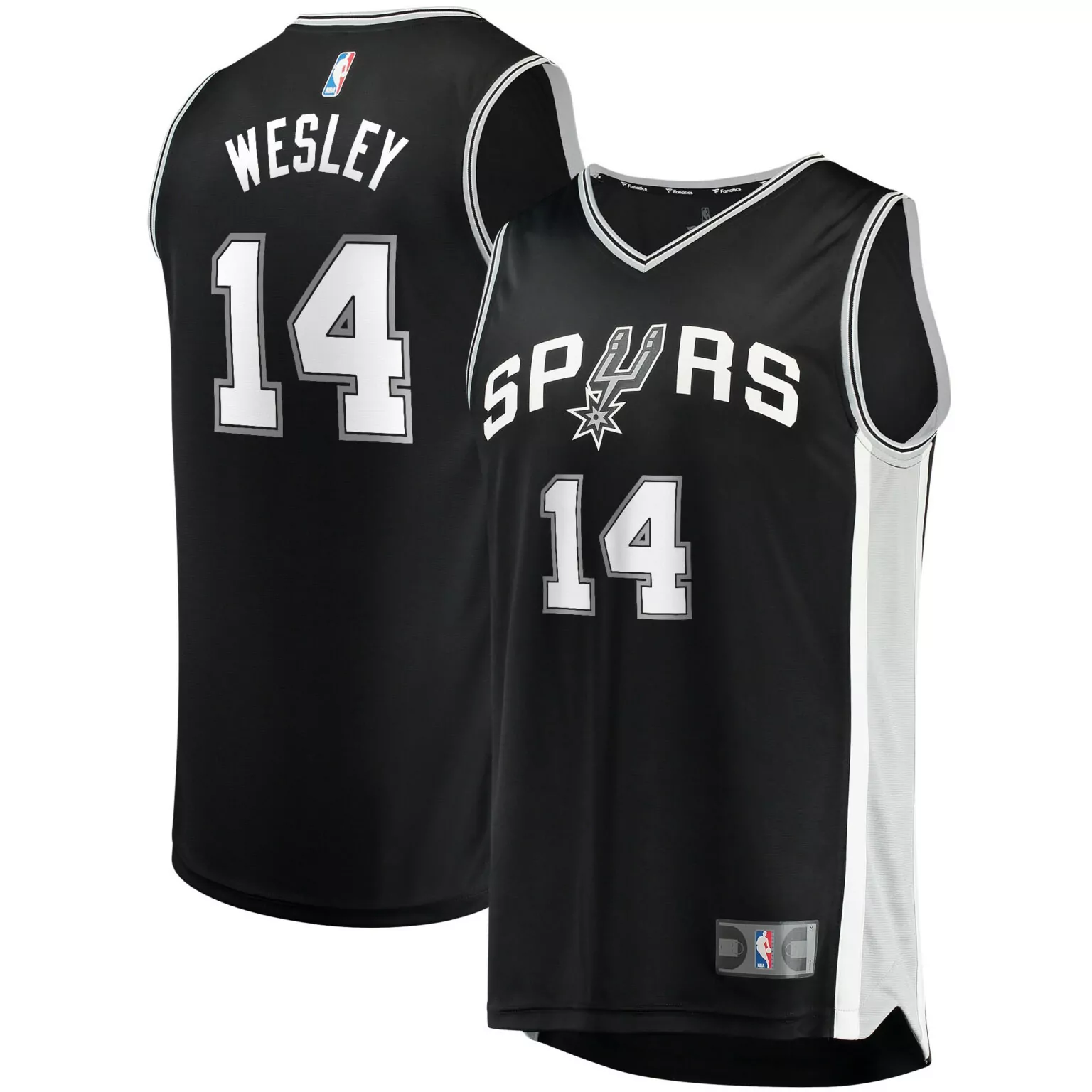Personalized Blake wesley san antonio spurs 2022 nba draft first round pick fast break player jersey icon edition black nba 5664
