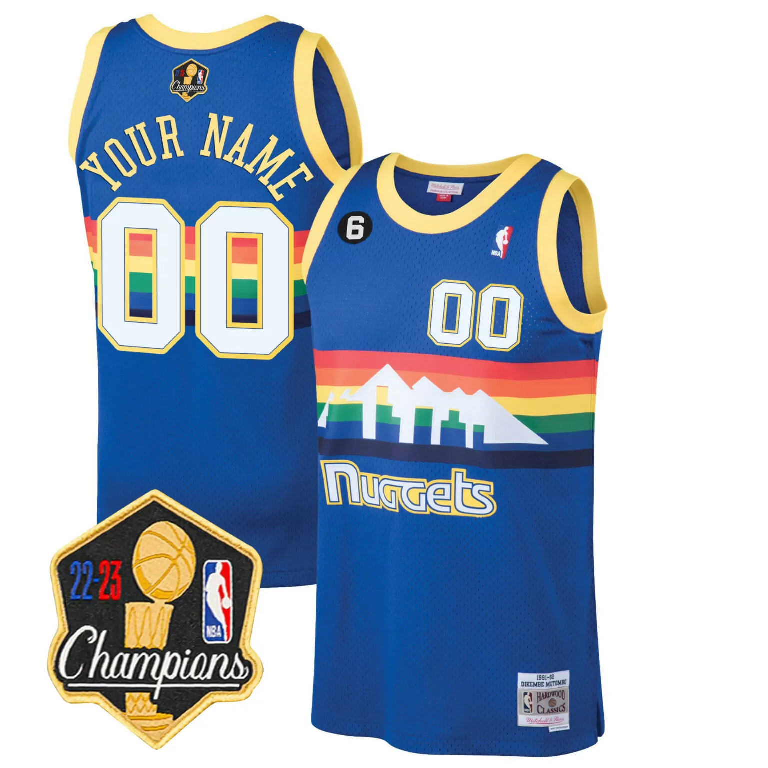 Customizable Blue classic denver nuggets 2023 champions patch custom jersey all stitched 7957