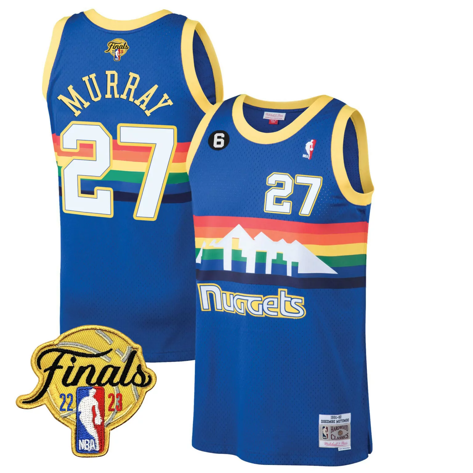 Custom Blue classic jamal murray denver nuggets 2023 finals classic jersey all stitched 6462