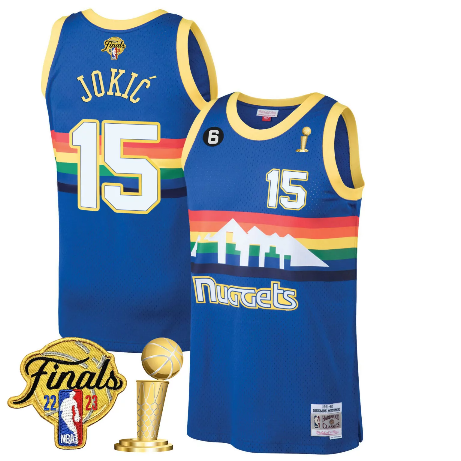 Customizable Blue classic nikola jokic denver nuggets 2023 finals champions patch jersey all stitched 9236