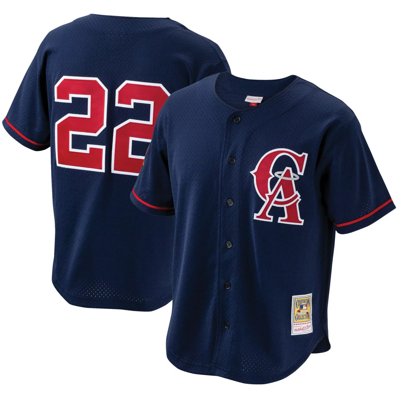 Personalized Bo jackson los angeles angels cooperstown collection mesh batting practice buttonup jersey navy 7989