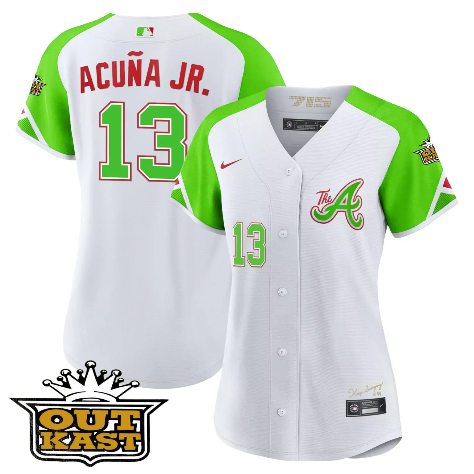 Customizable Bright green ronald acuna jr atlanta braves atliens city connect jersey all stitched 8383
