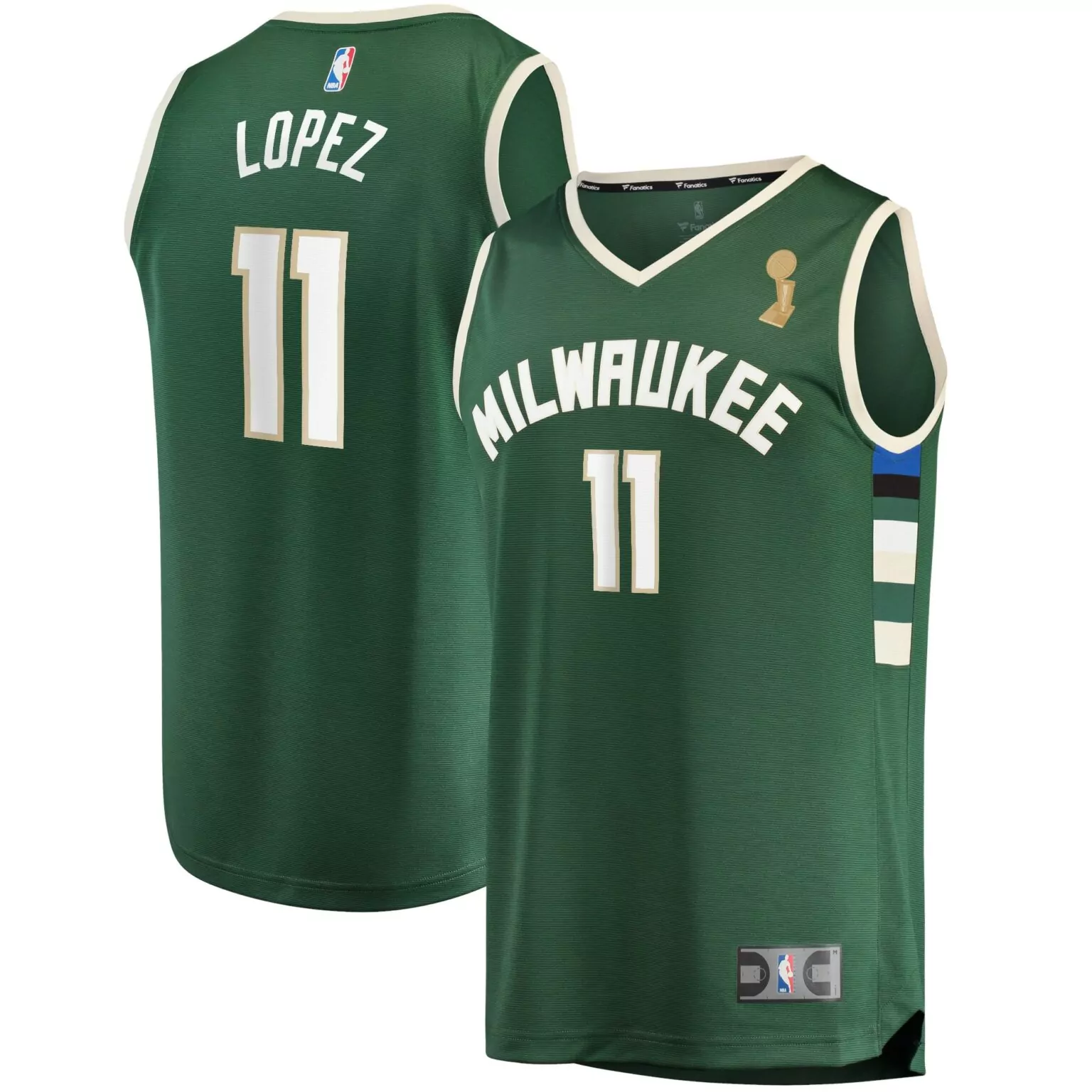 Customizable Brook lopez milwaukee bucks 2021 nba finals champions fast break player jersey green 5227