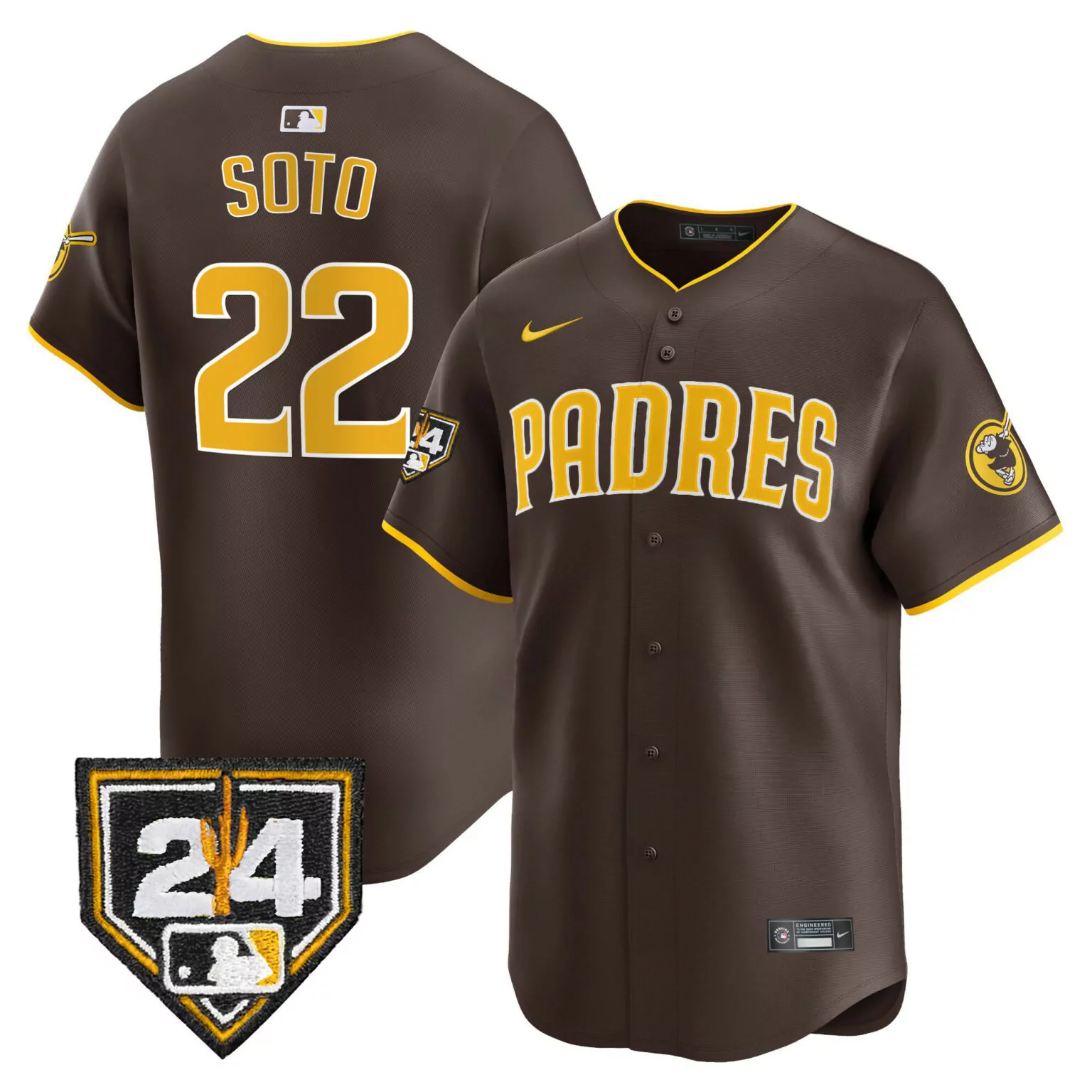 Personalized Brown juan soto san diego padres 2024 spring training patch jersey all stitched 3948