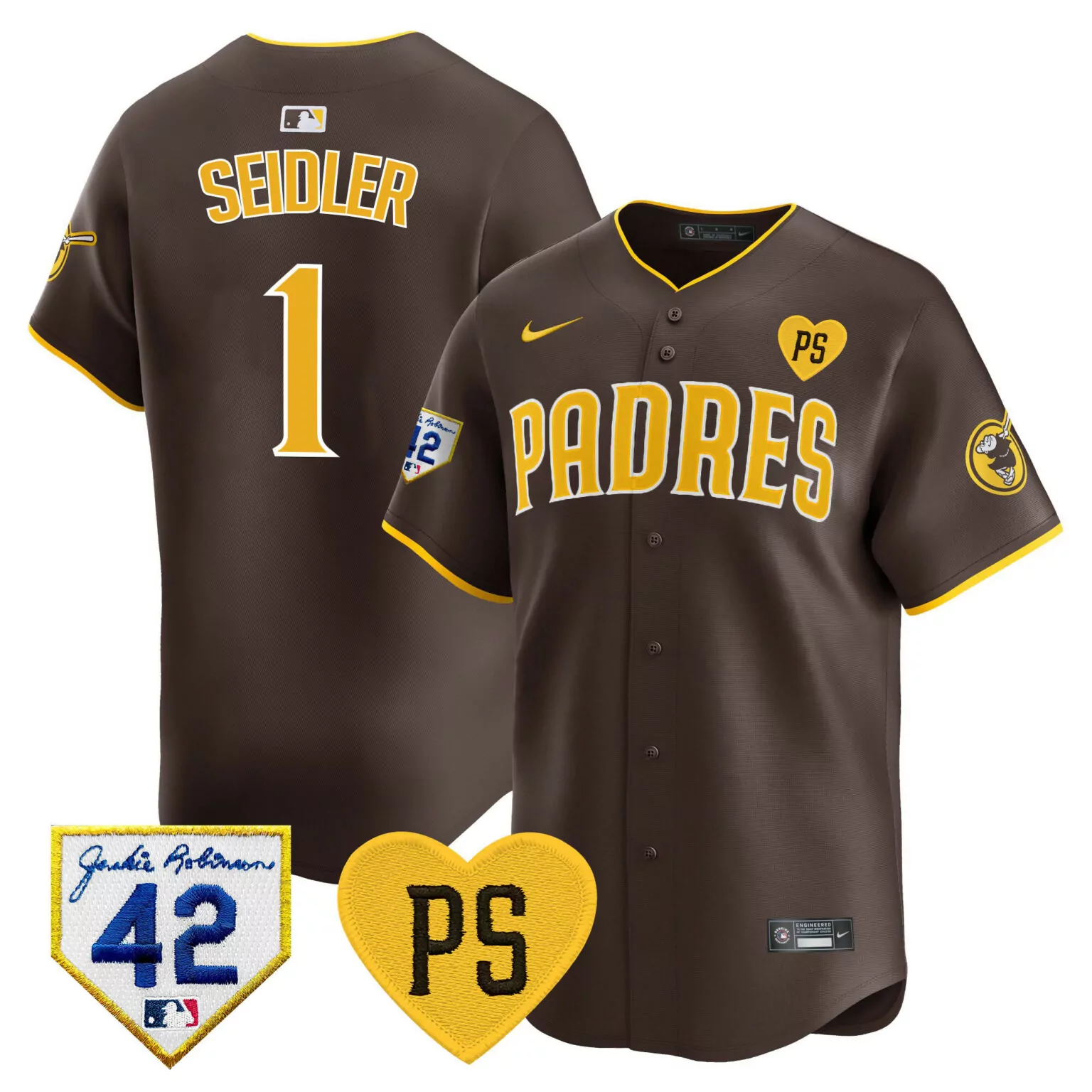 Custom Brown peter seidler san diego padres 2024 for peter robinson patch jersey all stitched 7680