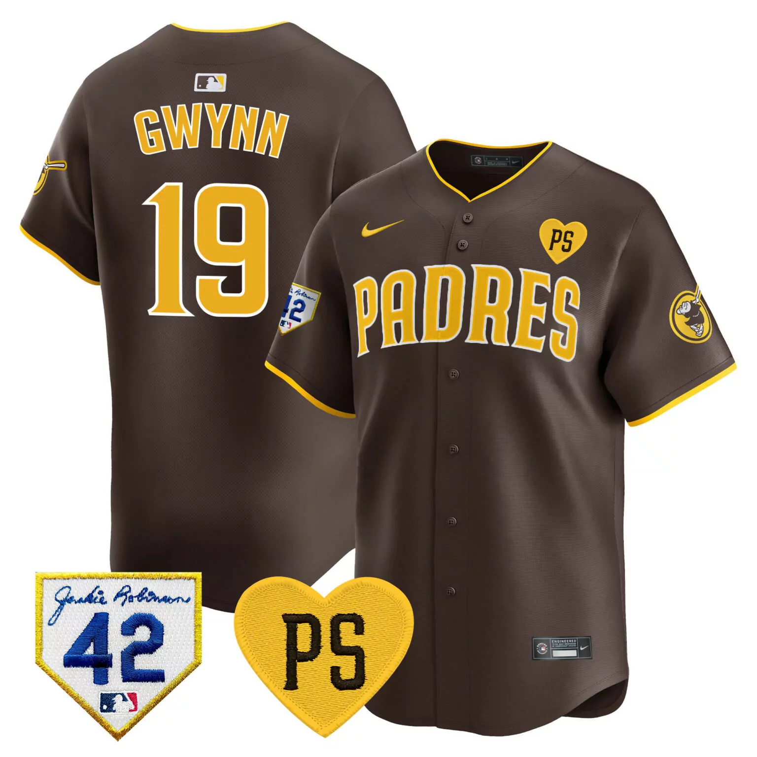 Customizable Brown team san diego padres 2024 tony gwynn robinson patch jersey all stitched 6879