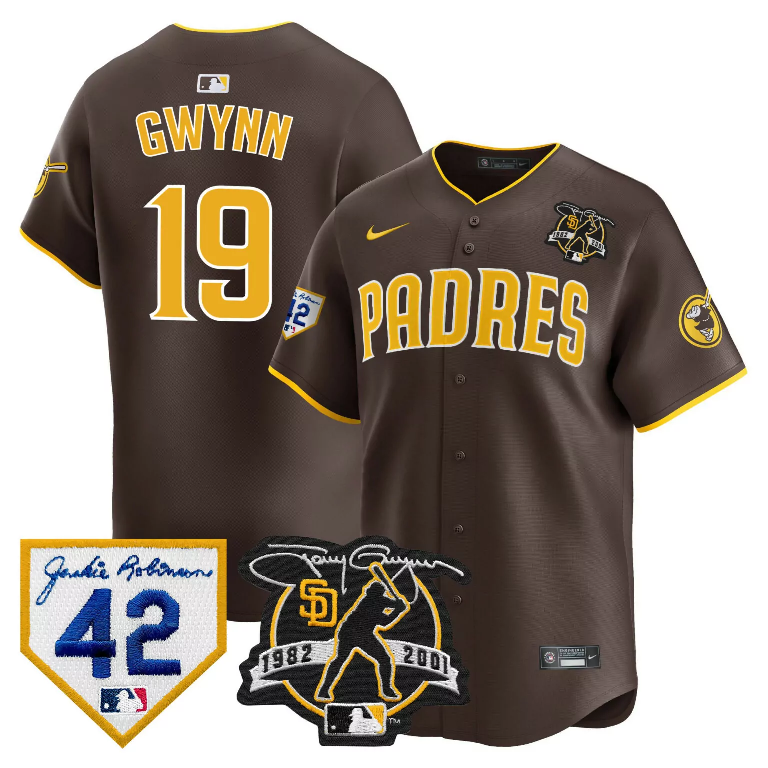 Customizable Brown team san diego padres 2024 tony gwynn robinson patch jersey all stitched 6879