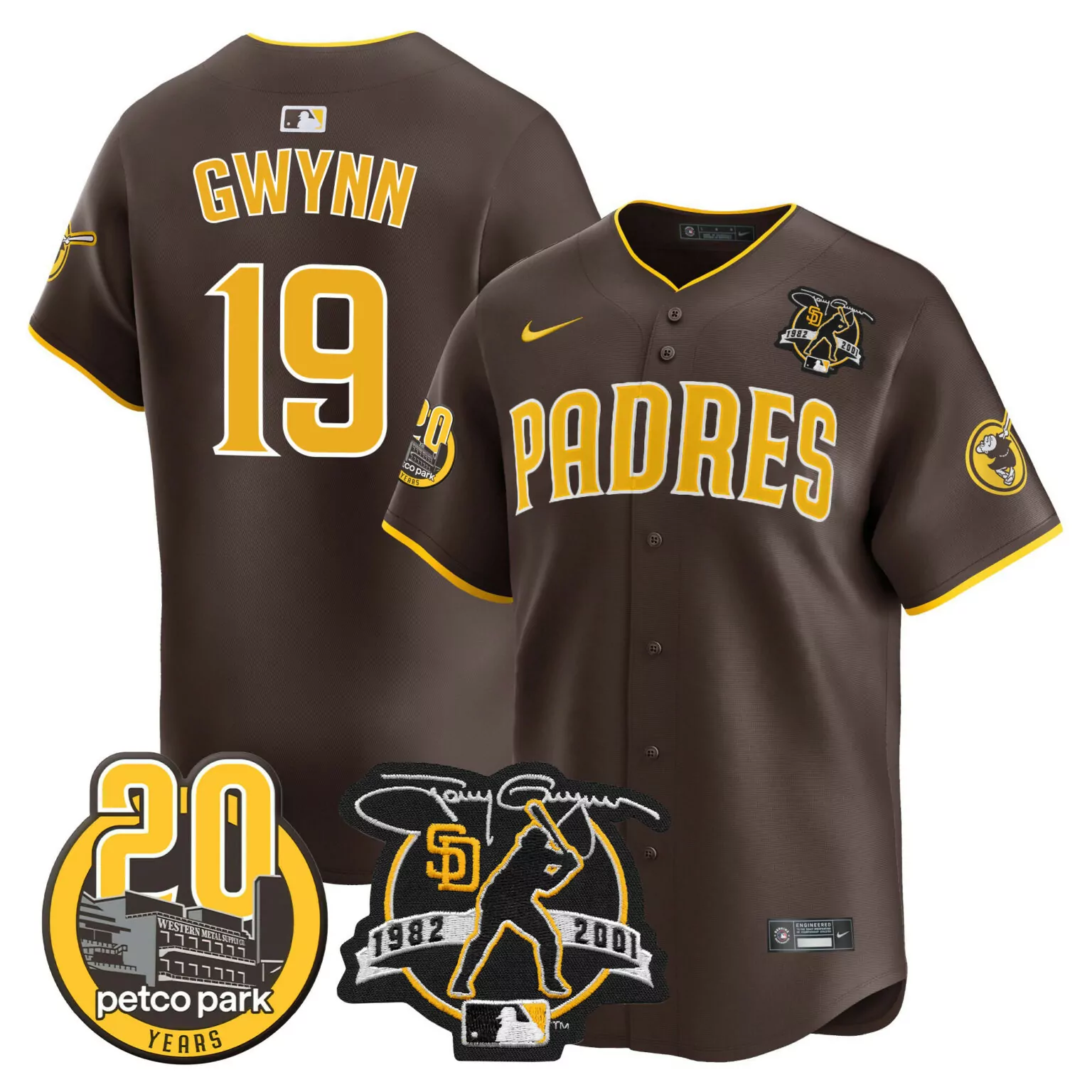 Customizable Brown tony gwynn san diego padres for peter petco park 20th patch usmc jersey v2 all stitched 7181