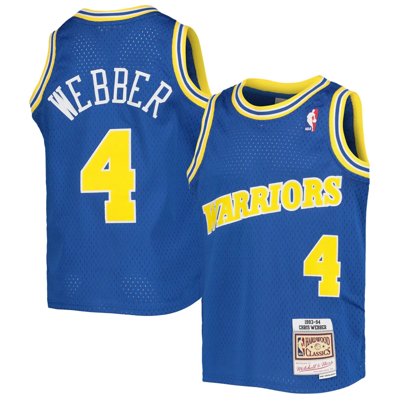 Custom Chris webber golden state warriors 199394 hardwood classics jersey royal nba 2191