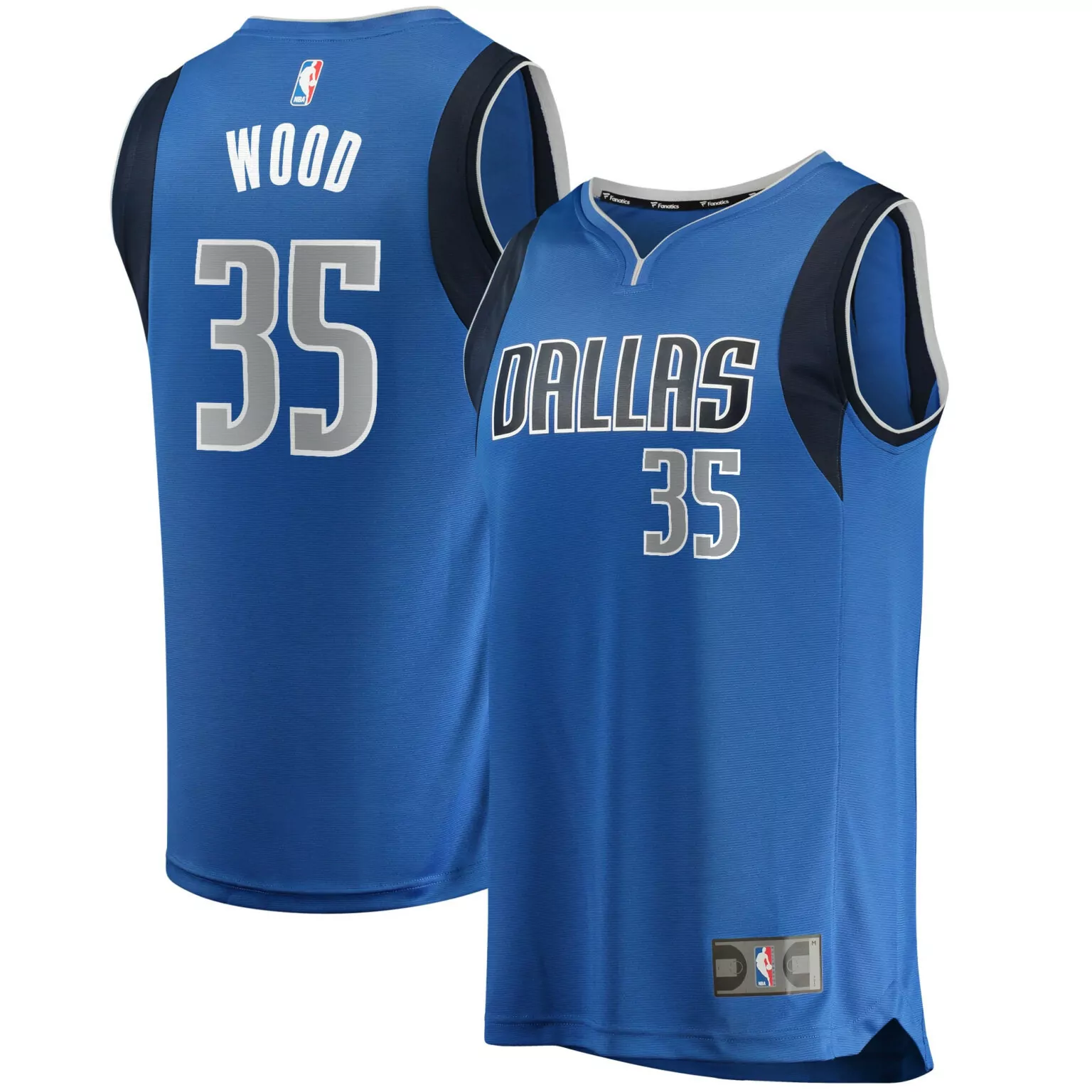 Customizable Christian wood dallas mavericks fast break jersey icon edition blue nba 9415