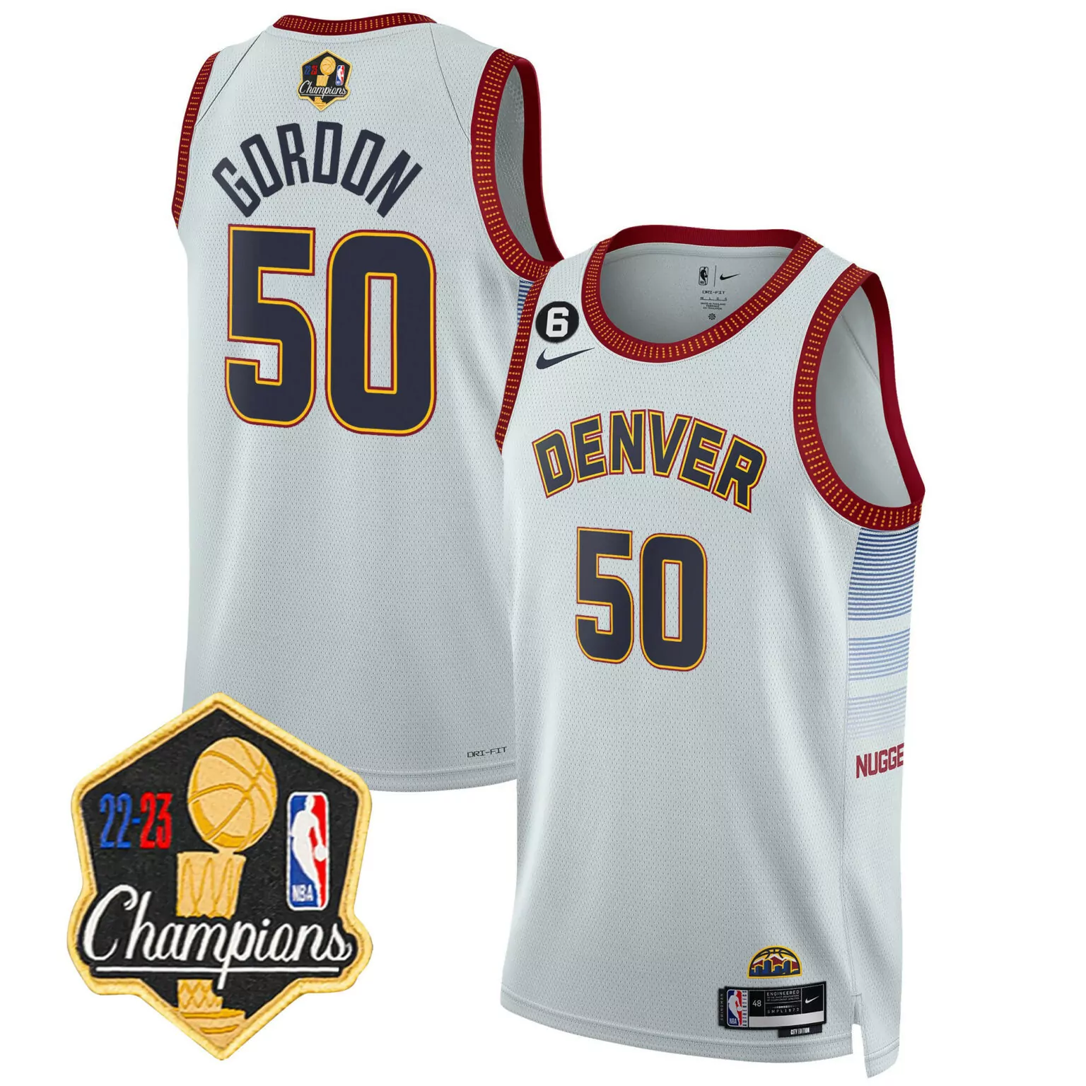 Personalized City aaron gordon denver nuggets 2023 champions patch jersey all stitched 8069