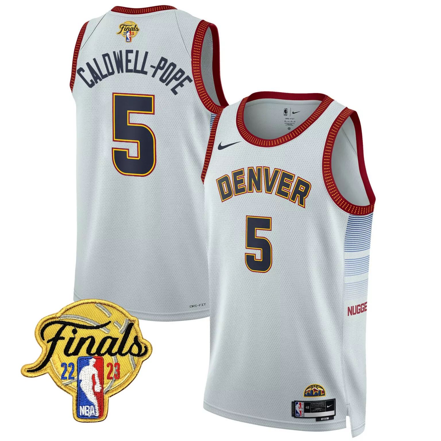 Custom City caldwell pope denver nuggets 2023 finals patch collection jersey v2 all stitched 9708