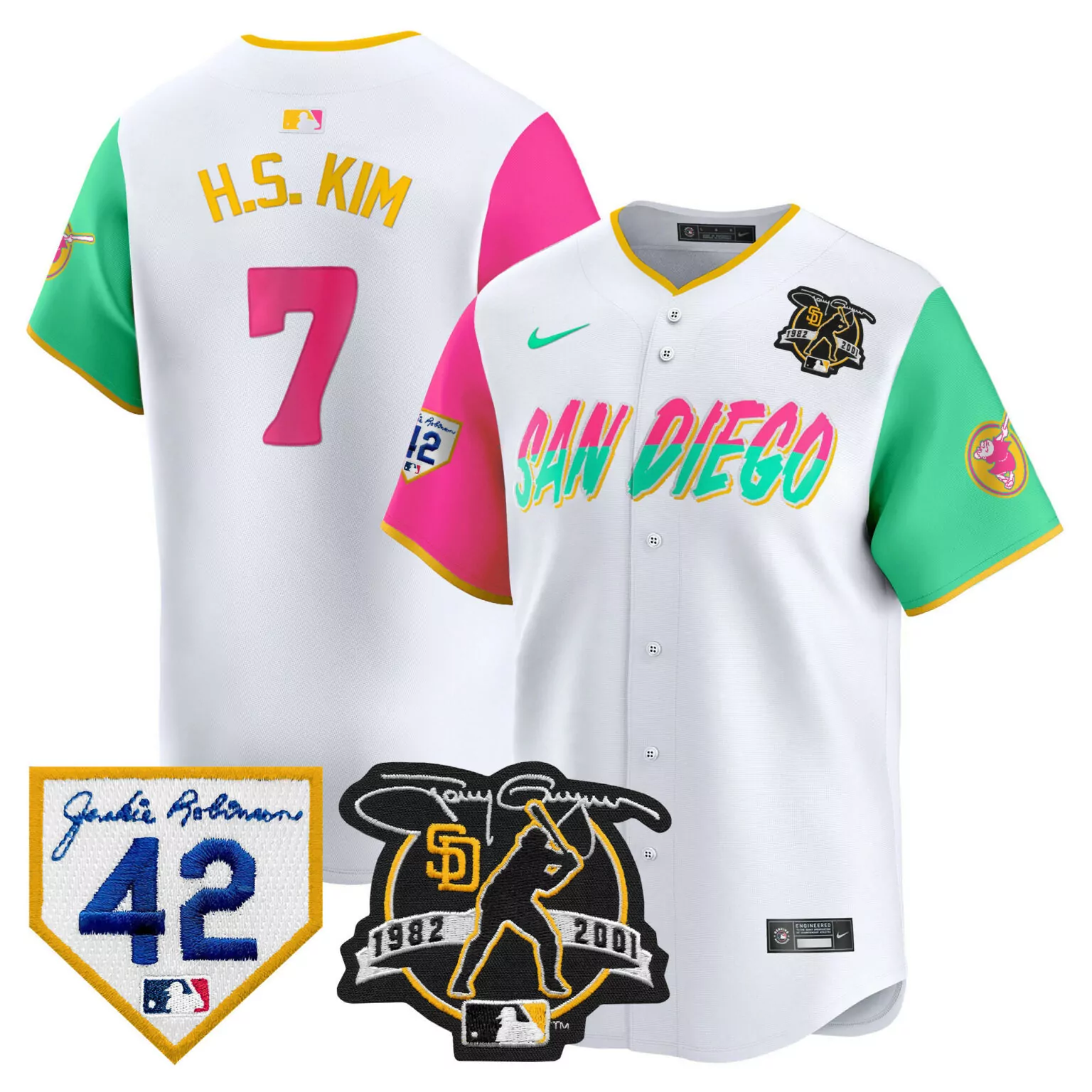 Custom Brown san diego padres 2024 tony gwynn robinson patch vapor custom jersey all stitched 8225